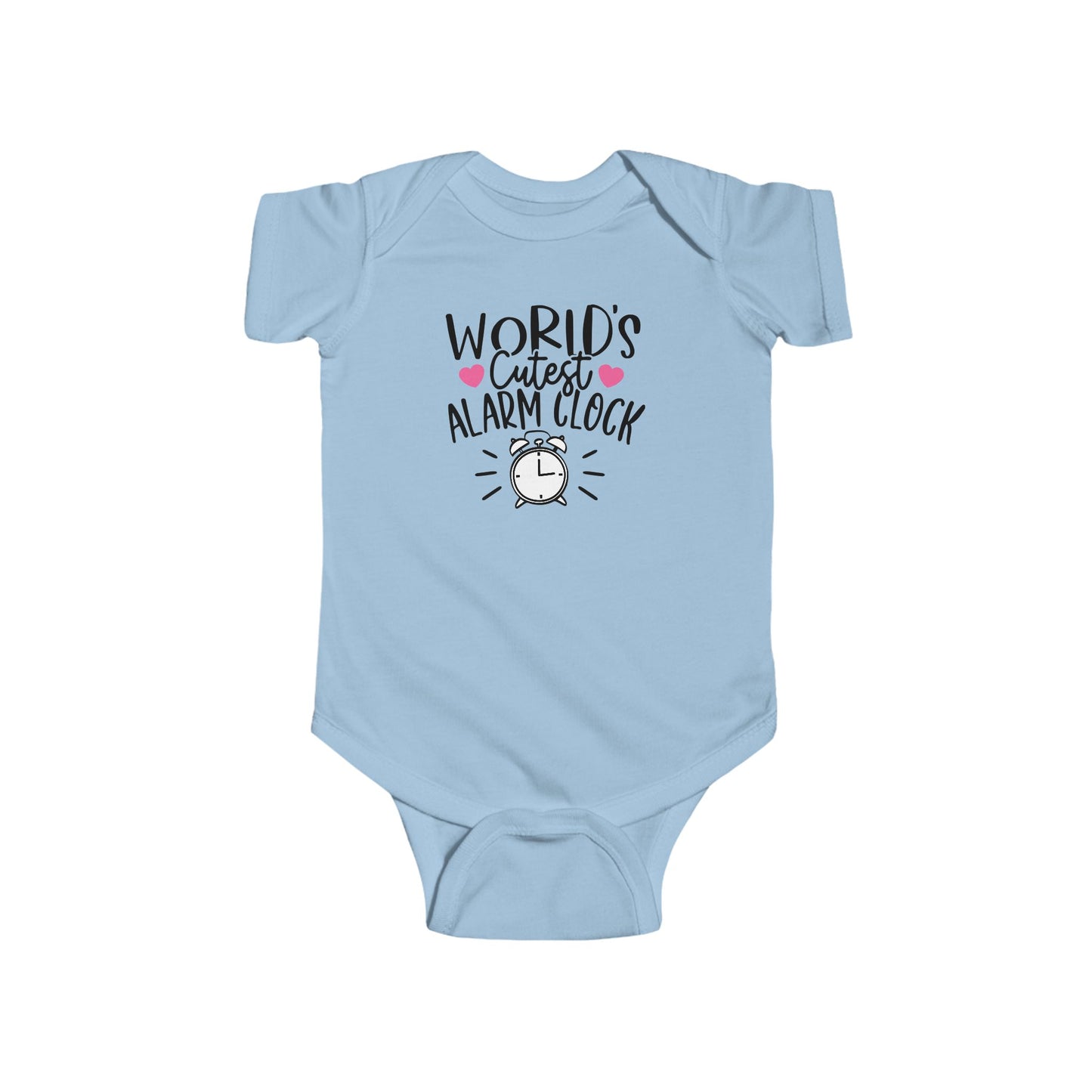 World’s Cutest Alarm Clock Baby Girl Onesie | Funny Infant Bodysuit with Clock Design | Organic Option Available