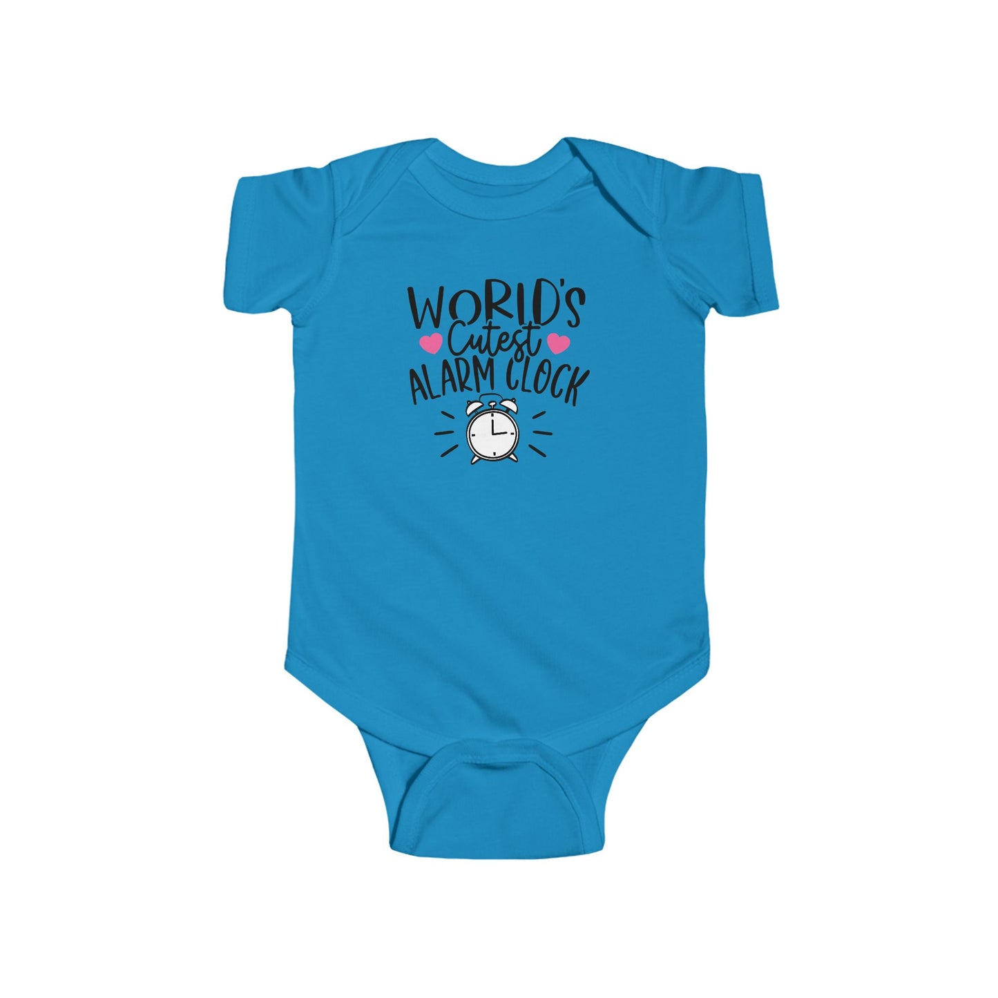 World’s Cutest Alarm Clock Baby Girl Onesie | Funny Infant Bodysuit with Clock Design | Organic Option Available