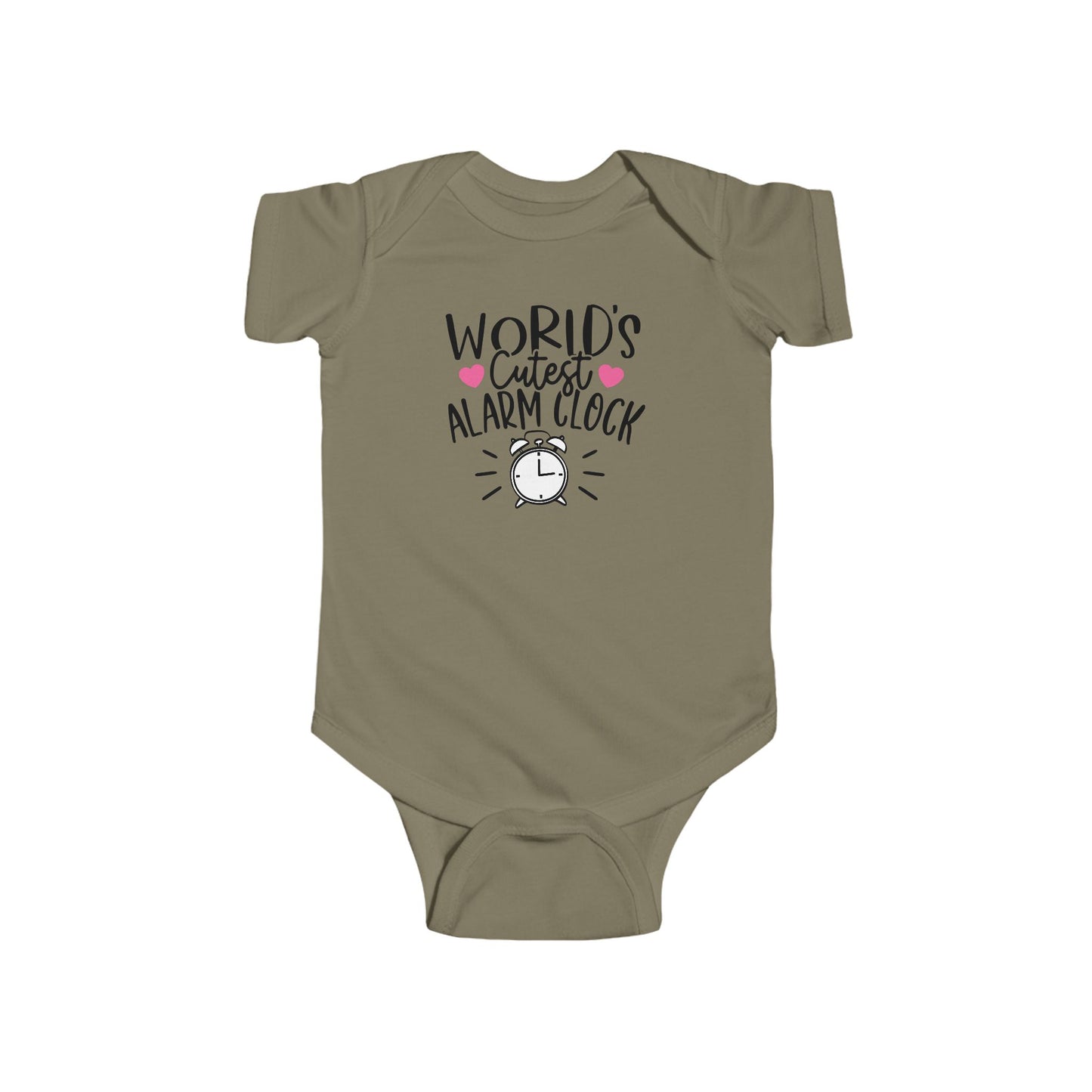 World’s Cutest Alarm Clock Baby Girl Onesie | Funny Infant Bodysuit with Clock Design | Organic Option Available