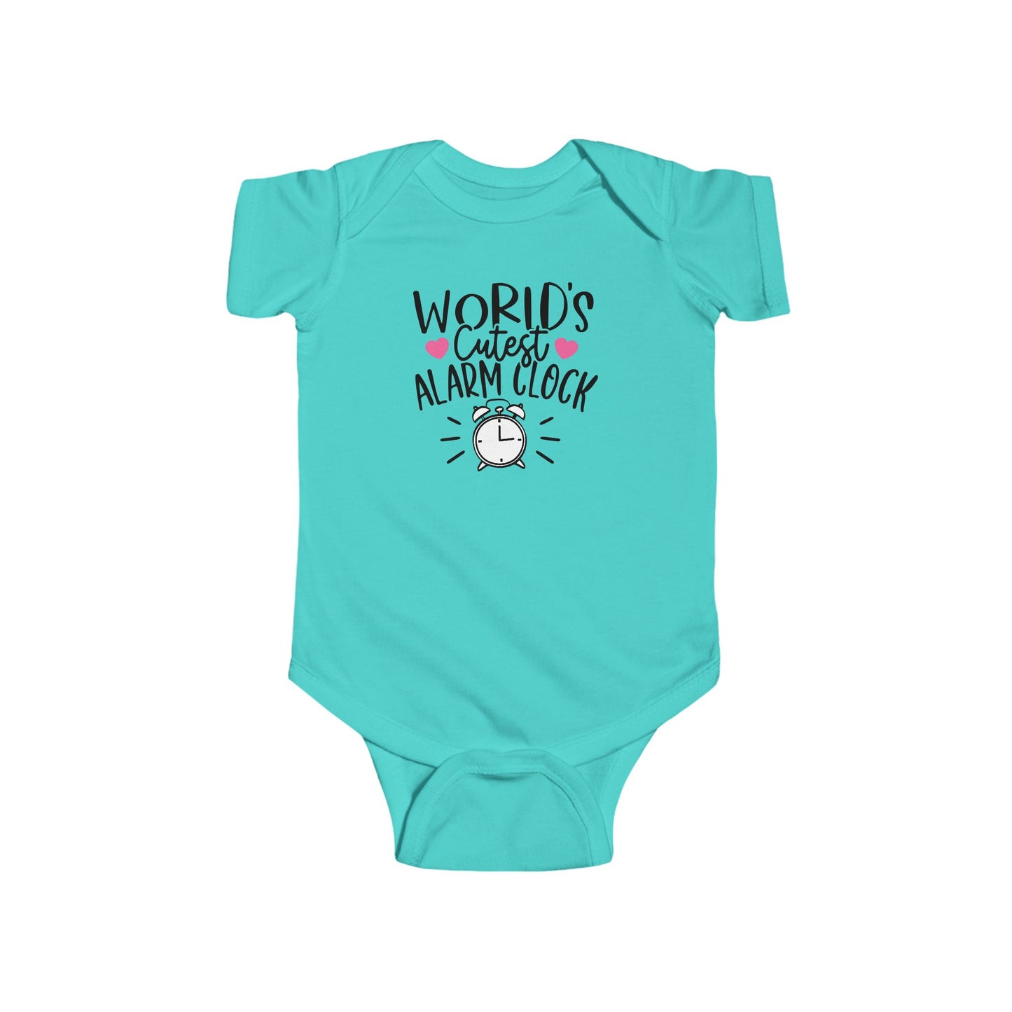 World’s Cutest Alarm Clock Baby Girl Onesie | Funny Infant Bodysuit with Clock Design | Organic Option Available