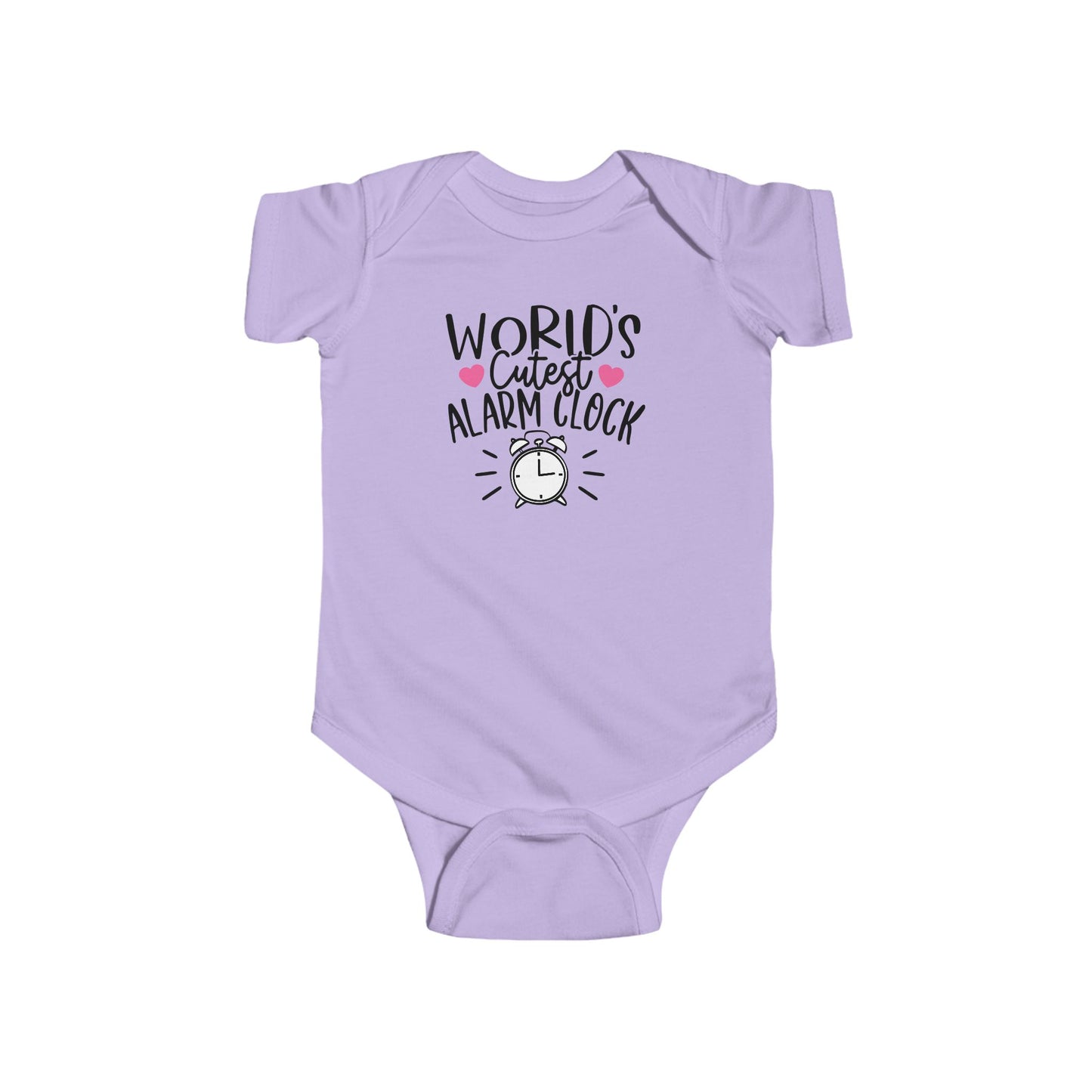 World’s Cutest Alarm Clock Baby Girl Onesie | Funny Infant Bodysuit with Clock Design | Organic Option Available