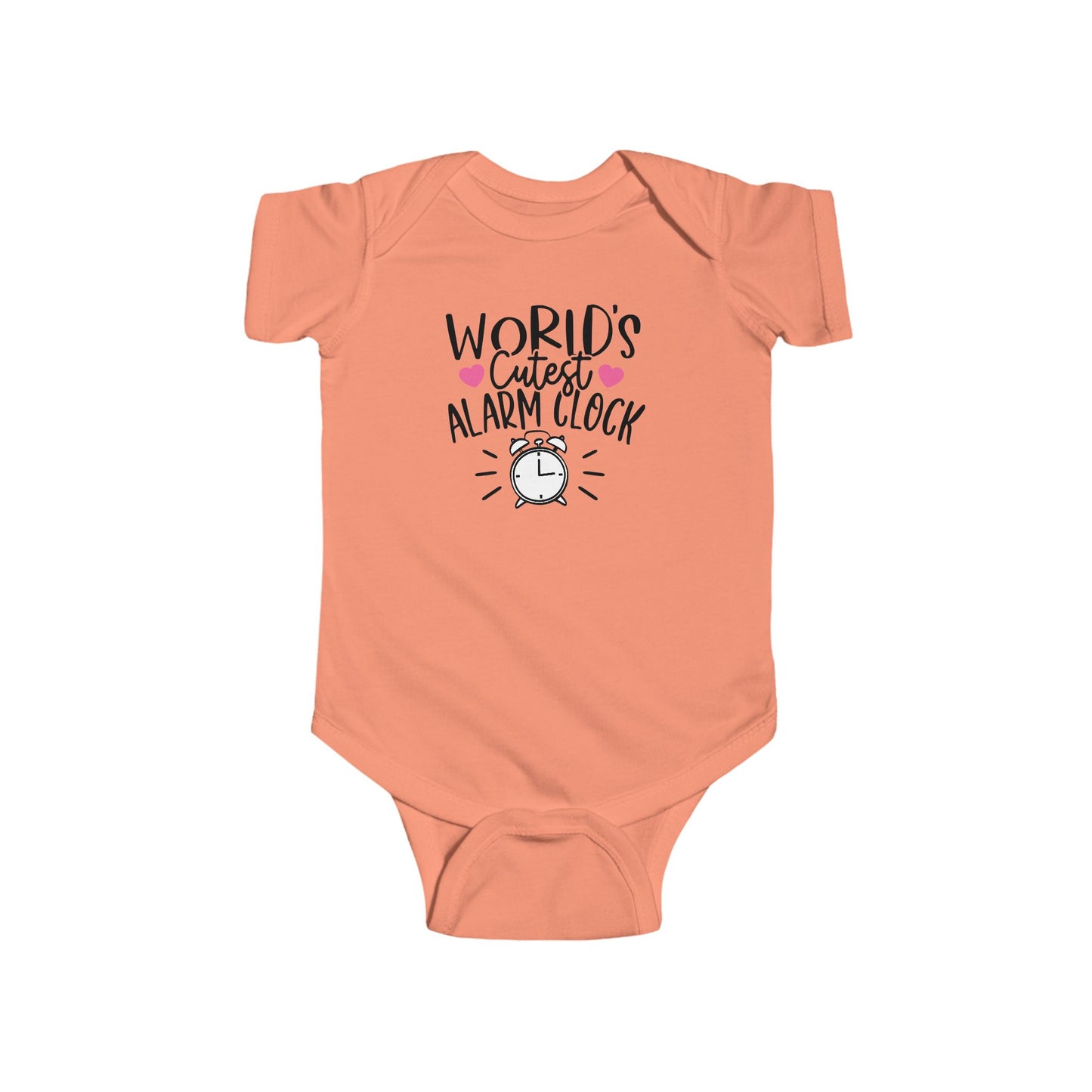 World’s Cutest Alarm Clock Baby Girl Onesie | Funny Infant Bodysuit with Clock Design | Organic Option Available