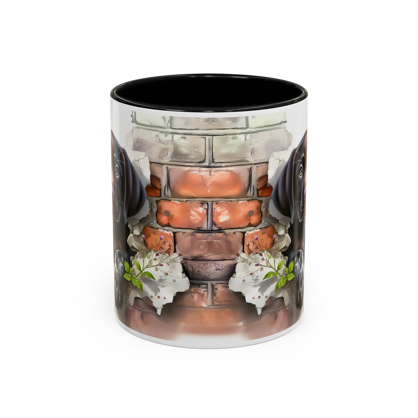 🐶🍫 Chocolate Lab Puppy Accent Mug – Sweet Brown Pup Coffee Cup ☕💛