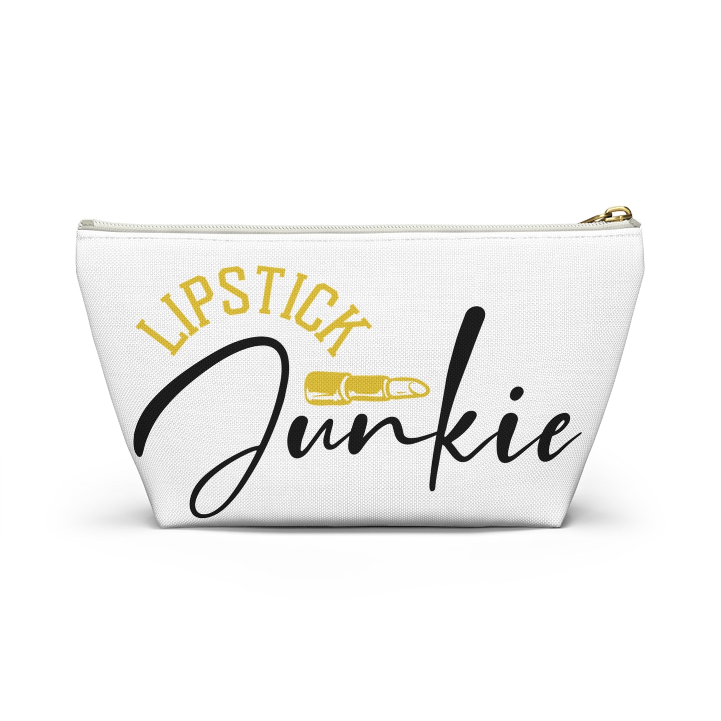 Accessory Pouch – "Lipstick Junkie" Yellow Makeup Bag