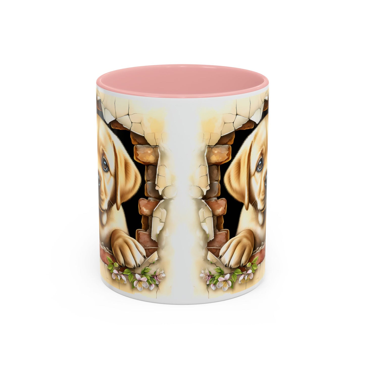 🐶☕ Labrador Puppy Peek Accent Mug – Sweet Yellow Lab Lover Gift ✨💛