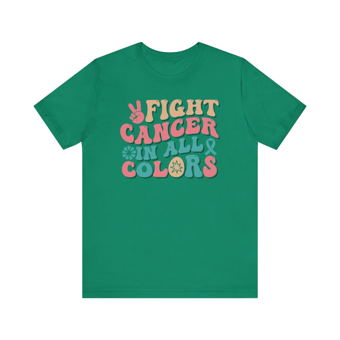 🌈✊ Fight Cancer in All Colors T-Shirt – Bold Retro Awareness Tee for Every Ribbon 🎗️