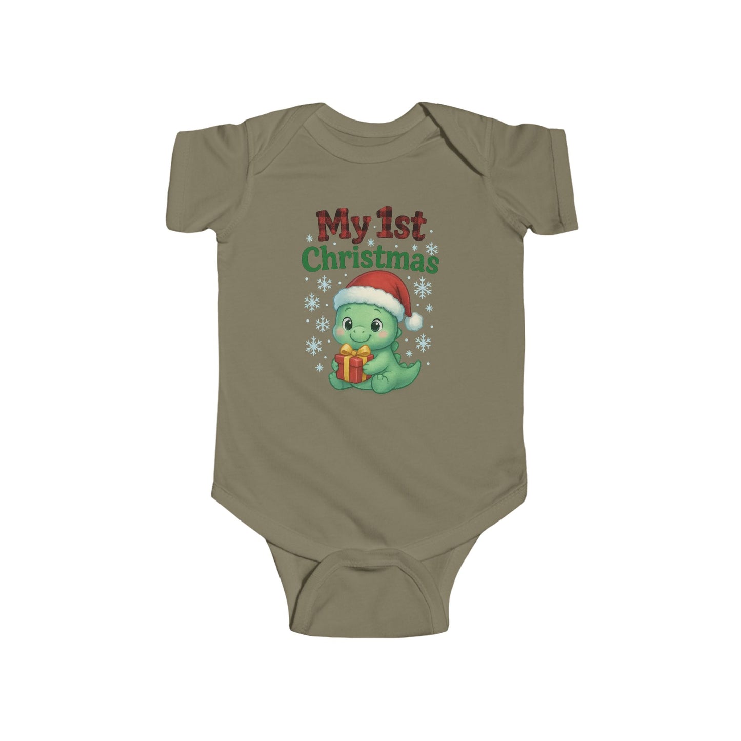 🎄🦕 My 1st Christmas Dinosaur Baby Onesie – Adorable Holiday Keepsake! 🍼✨