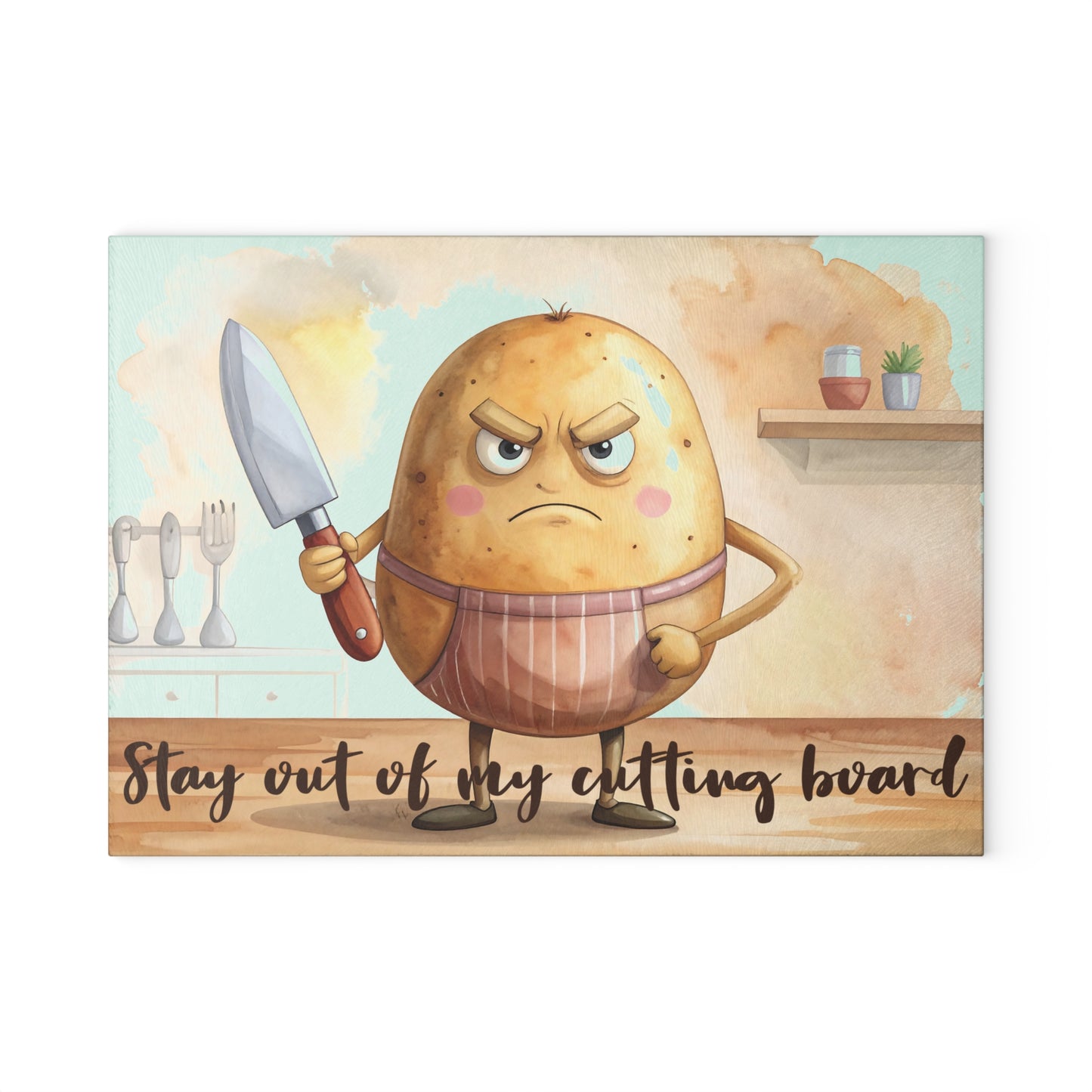 🥔 Stay Out of My Cutting Board – Funny Kitchen Humor for Your Home