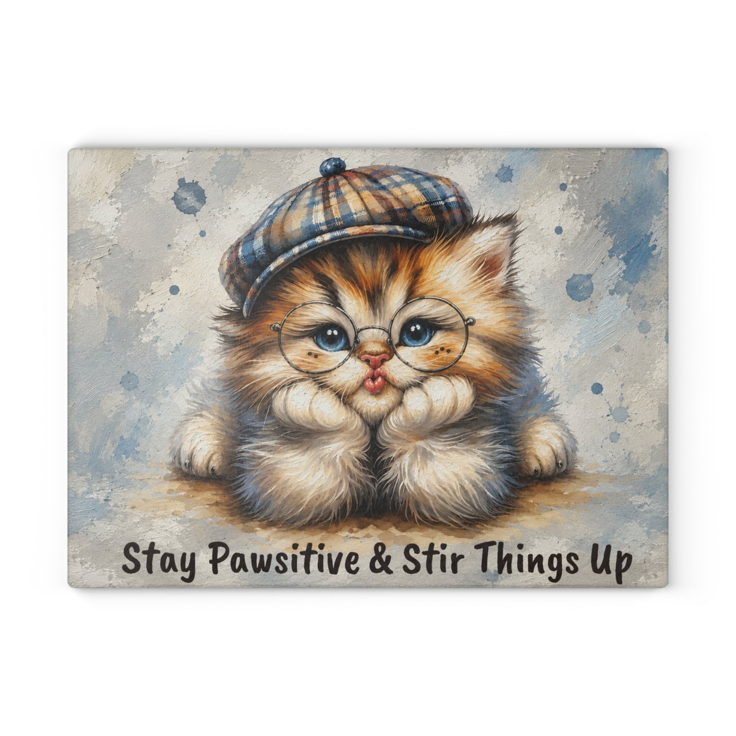 Stay Pawsitive Cat Cutting Board – Whiskered Wisdom & Cozy Kitchen Charm