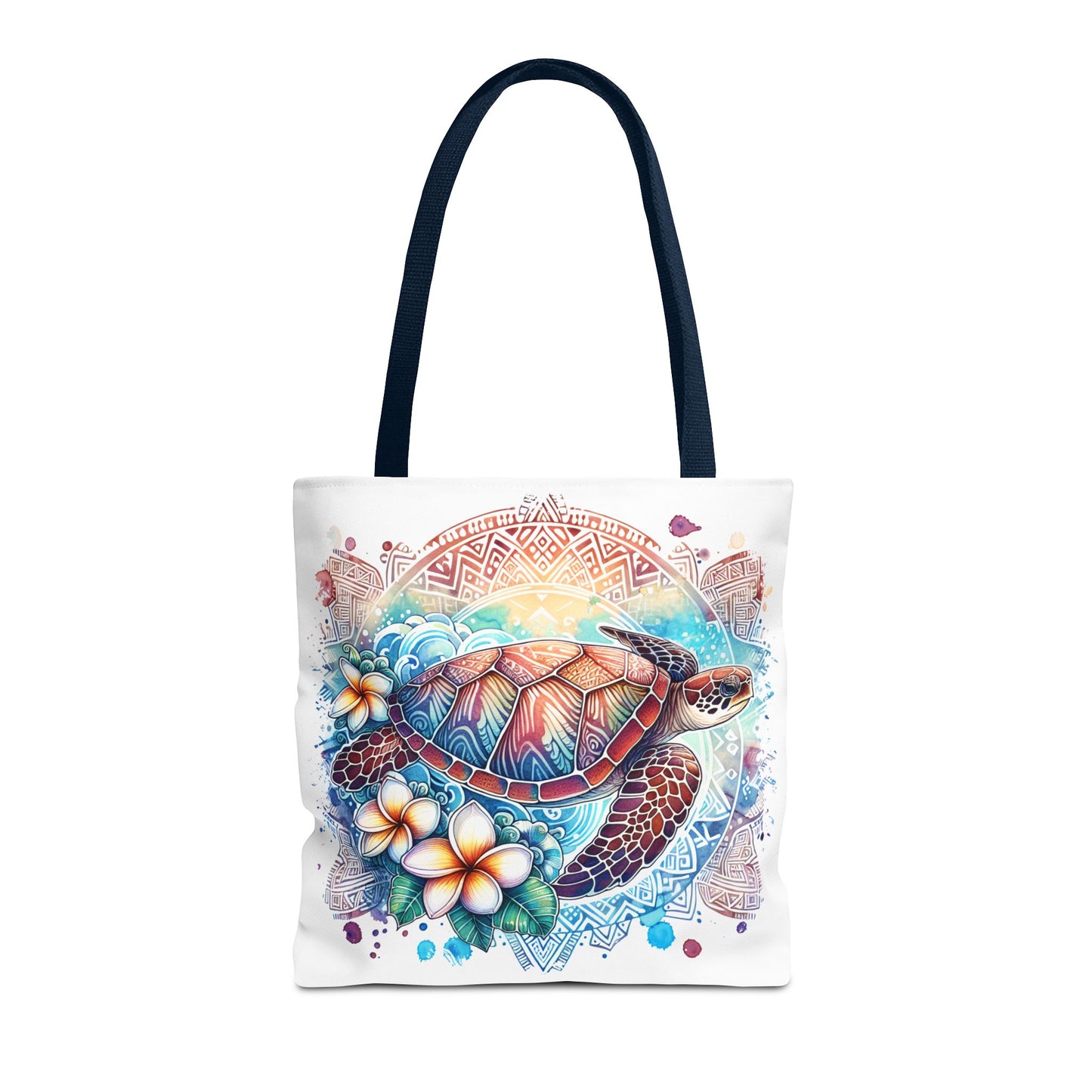 🐢 Vibrant Tribal Sea Turtle Tote Bag – Ocean Beauty Meets Island Vibes 🌊👜