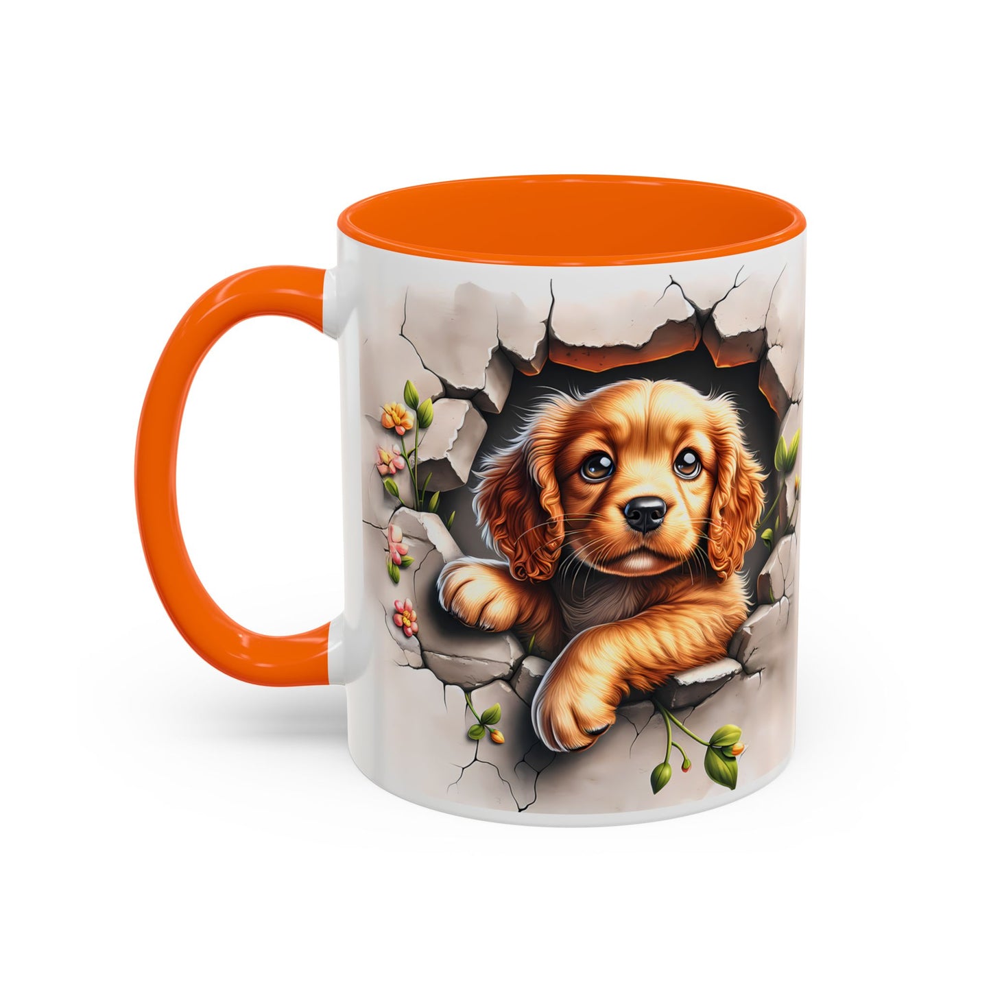 🐾 Cocker Spaniel Puppy Accent Mug – Sweet Fluffy Pup Coffee Cup ☕🤎
