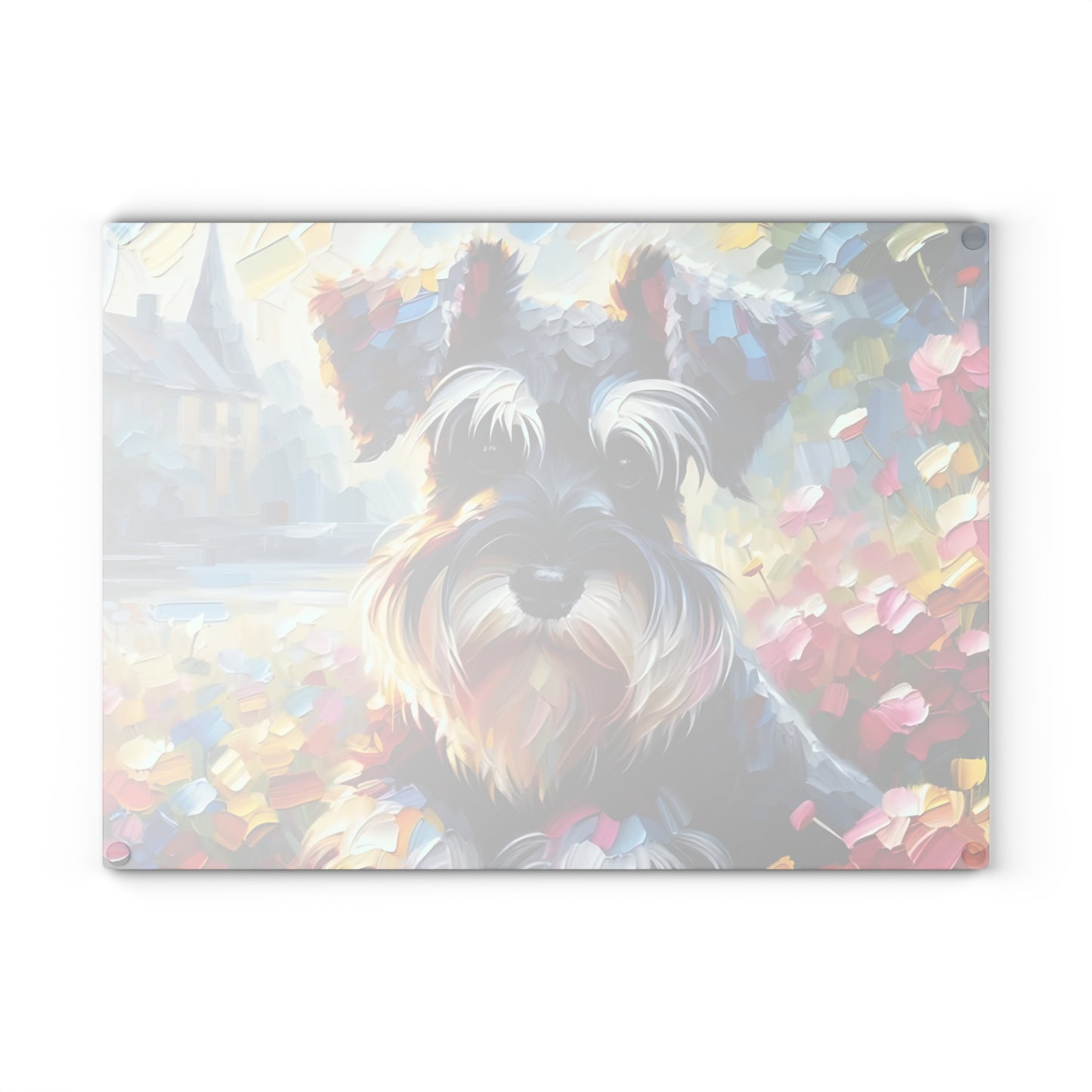 🎨🐾 Colorful Schnauzer Cutting Board – Whimsical Pup Charm for Your Kitchen