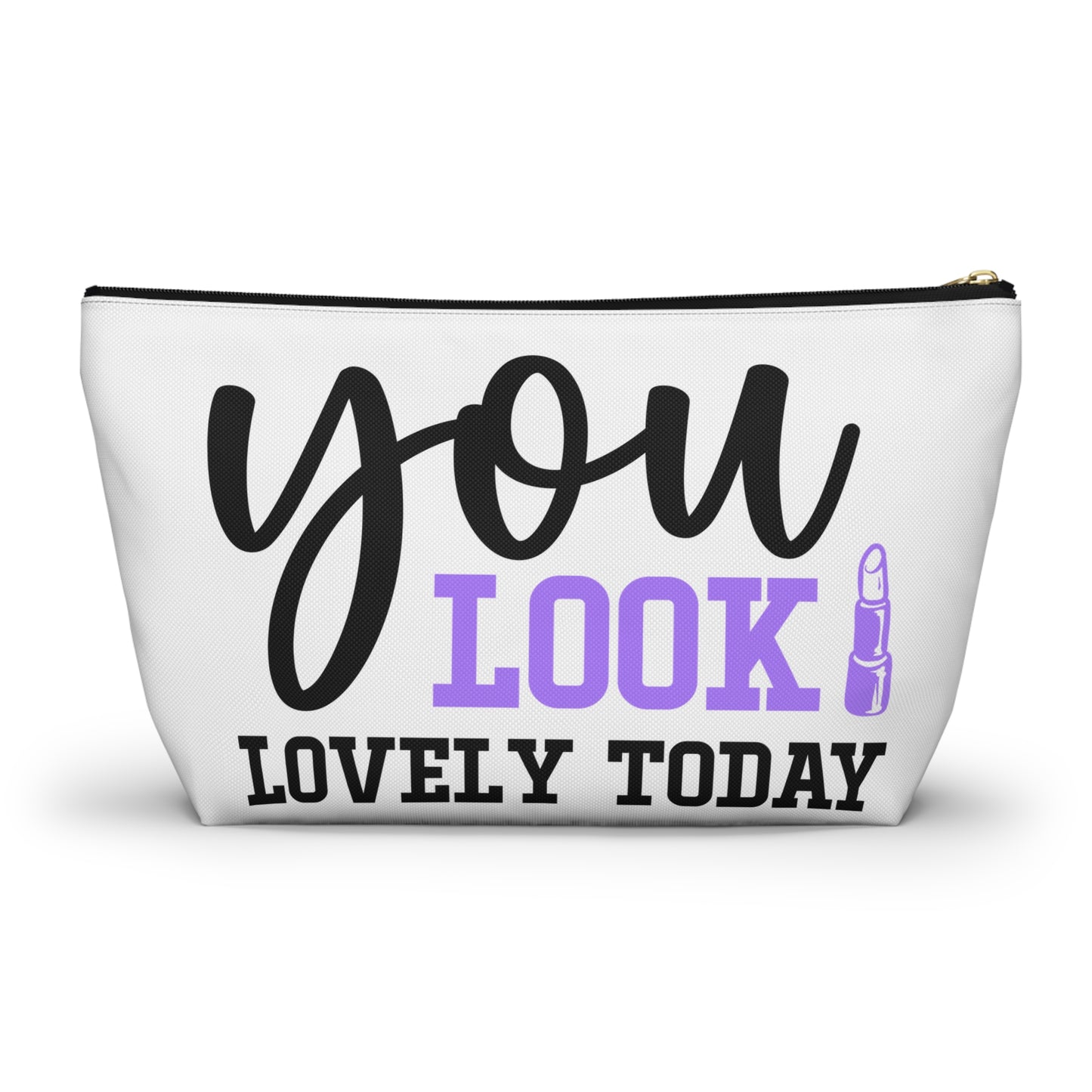 Accessory Pouch – "You Look Lovely Today" Purple Makeup Bag