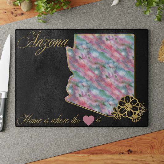 🌵 Arizona Floral State Cutting Board – Desert Charm with a Watercolor Twist 🌸
