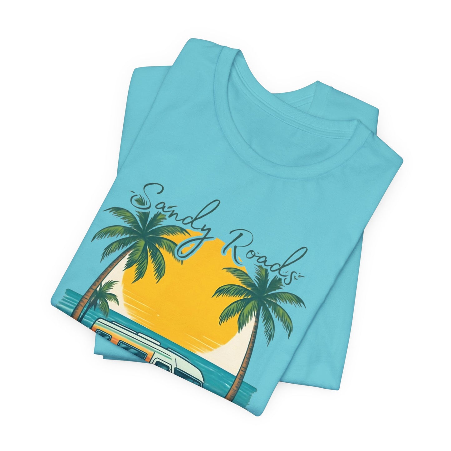 Camiseta Sandy Roads &amp; Salty Air: Camisa playera ligera para mujer para días costeros y ambiente veraniego.