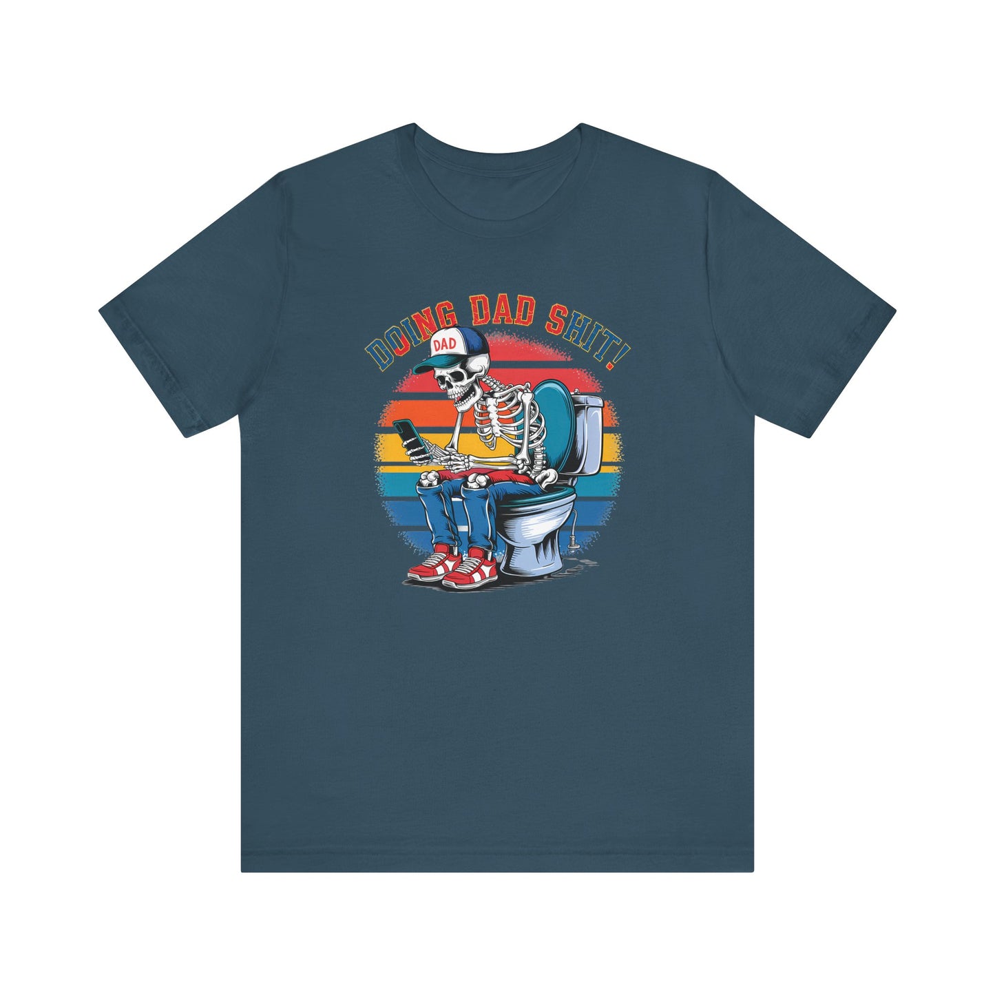 🧻 HACIENDO CABRAS DE PAPÁ | Camiseta gráfica divertida con esqueleto en el inodoro
