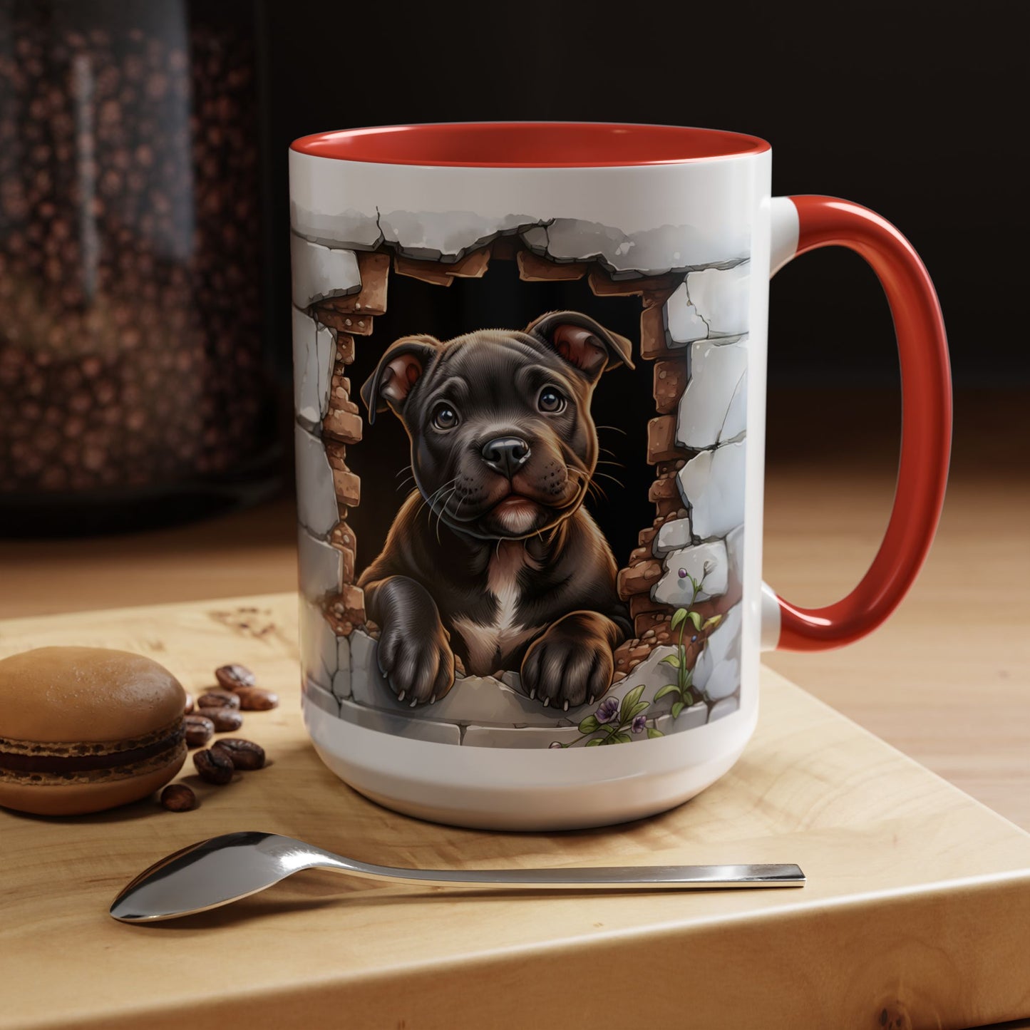 🐶☕ Pit Bull Puppy Accent Mug – Cute Breakthrough Pup Design ✨