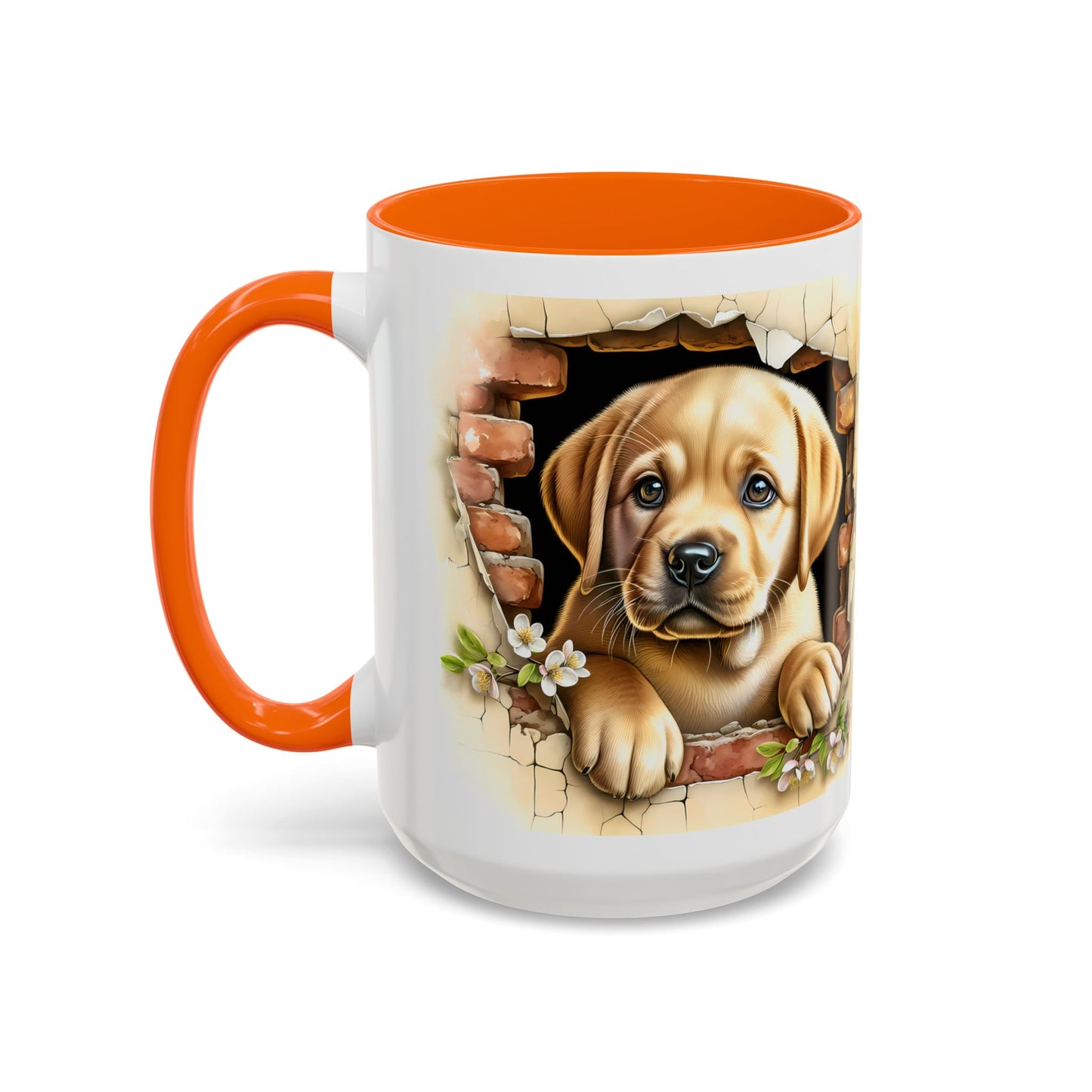 🐶☕ Labrador Puppy Peek Accent Mug – Sweet Yellow Lab Lover Gift ✨💛