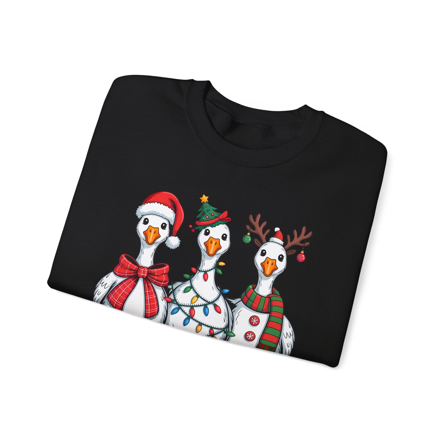 🪿🎄 Festive Goose Trio Sweatshirt – Whimsical Holiday Cheer in Cozy Style