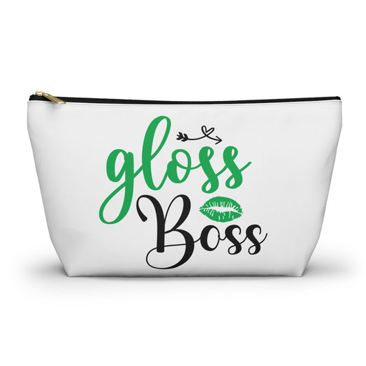 Accessory Pouch – "Gloss Boss" Green Makeup Bag
