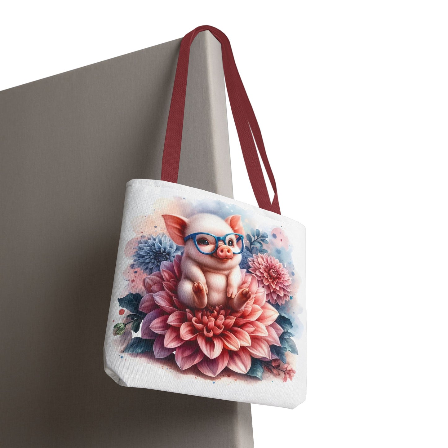 🐷 Floral Piglet Tote Bag – Cute, Whimsical & Practical 🌸