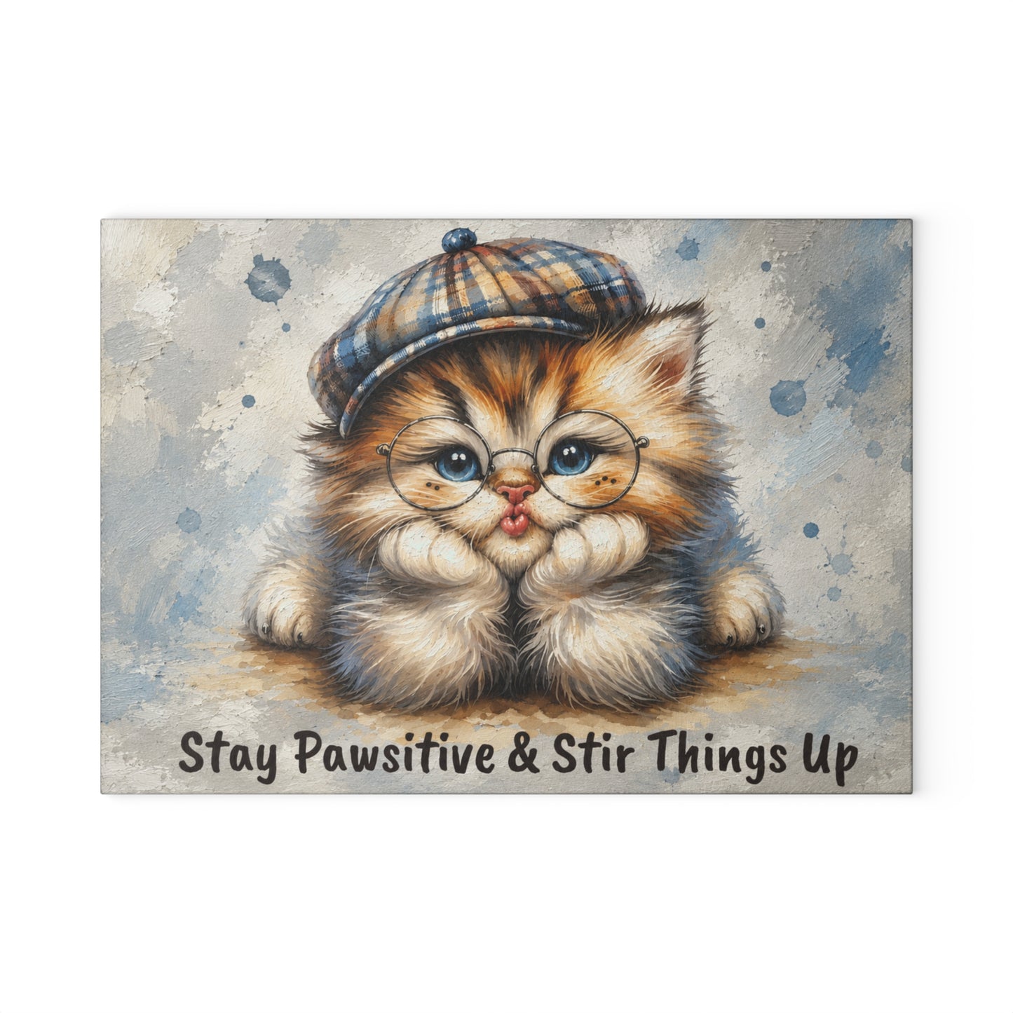Stay Pawsitive Cat Cutting Board – Whiskered Wisdom & Cozy Kitchen Charm