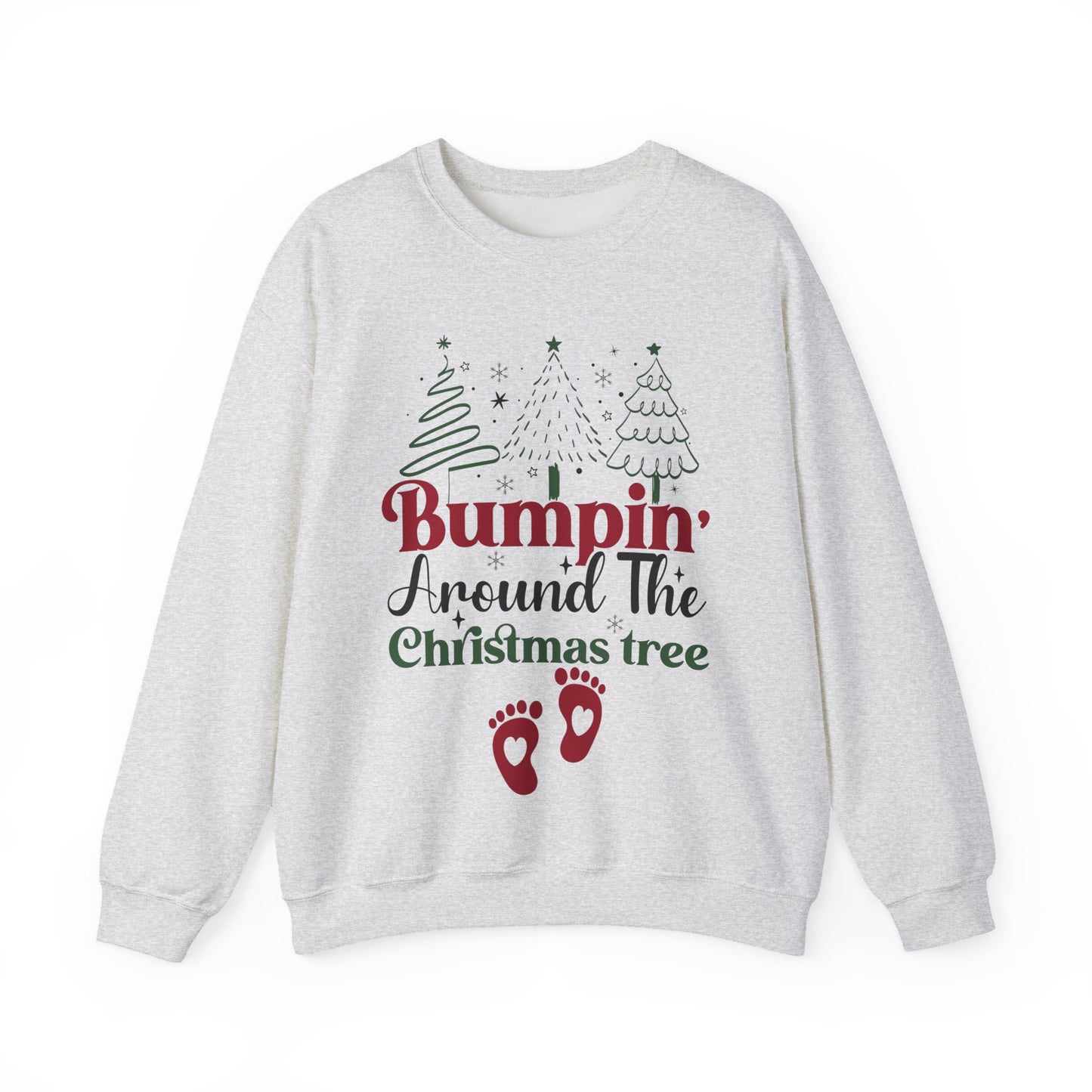 🎄👶 Bumpin’ Around the Christmas Tree Sweatshirt – Cute Holiday Maternity Top ❤️