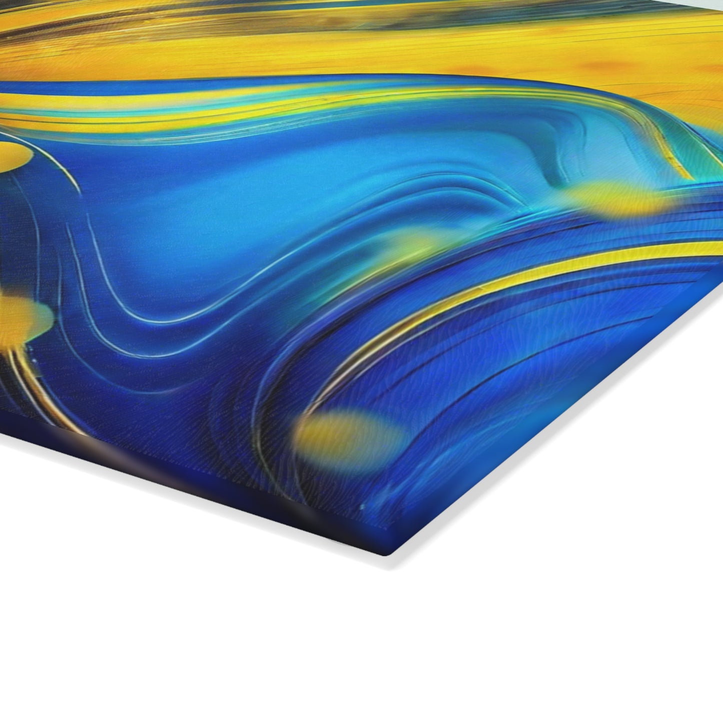 💙💛 Blue & Gold Abstract Cutting Board – Modern Elegance for Your Kitchen ✨