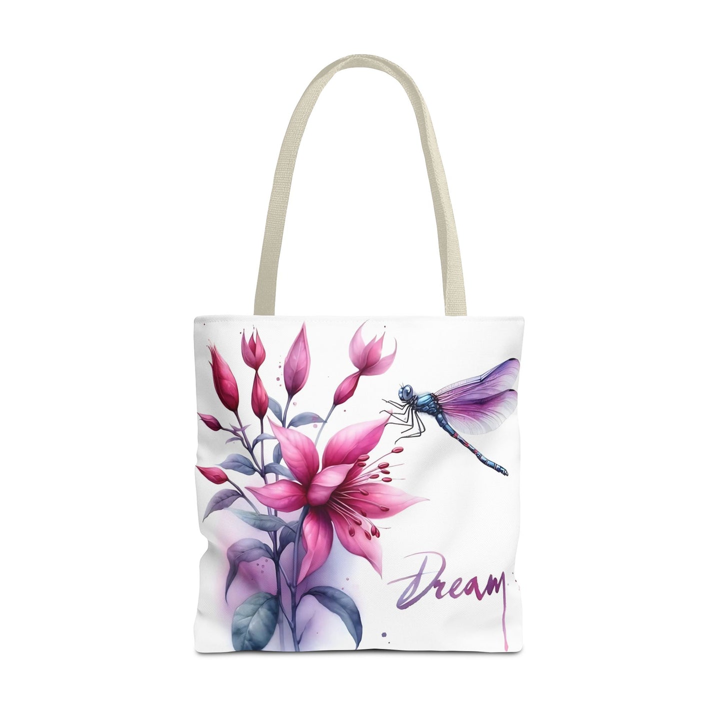 Bolso tote floral "Dream" con detalle de libélula: un bolso de mano inspirador y elegante