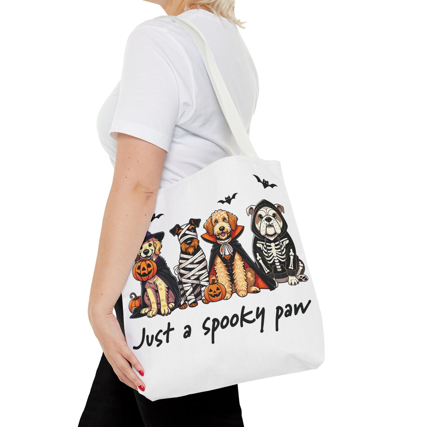 🐾 Spooky Paws Halloween Tote Bag – Doggone Cute Halloween Style 🎃