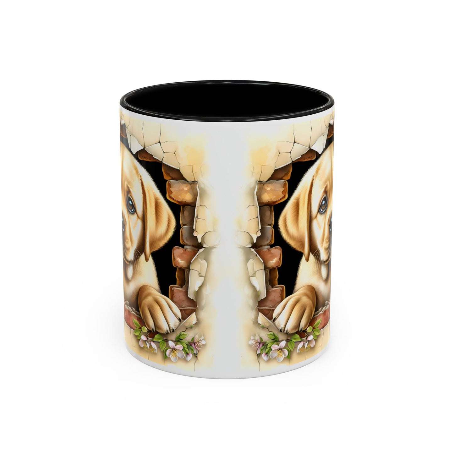 🐶☕ Labrador Puppy Peek Accent Mug – Sweet Yellow Lab Lover Gift ✨💛