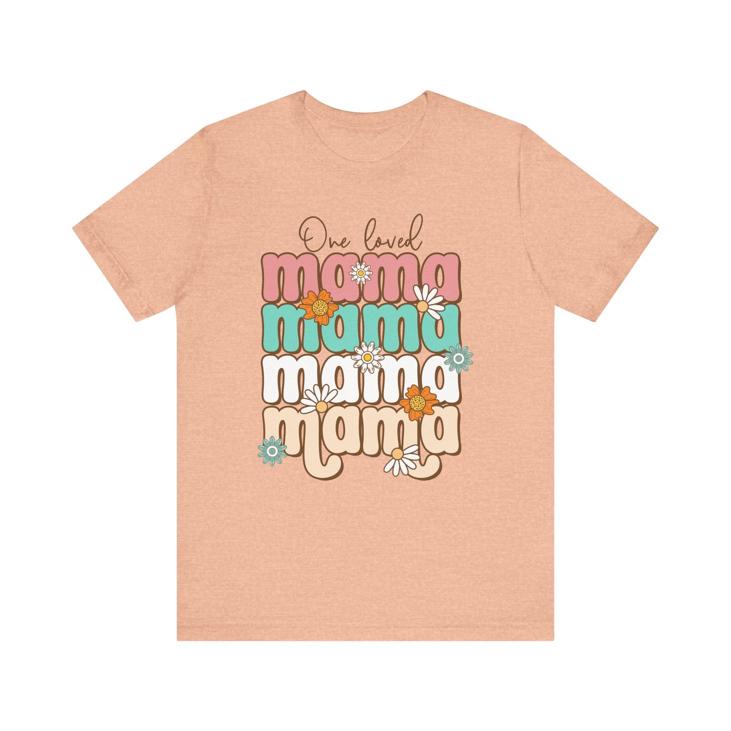 👕 Mama, Mama, Mama, Mama Boho-Style T-Shirt – Joyful Chaos of Motherhood 🌿