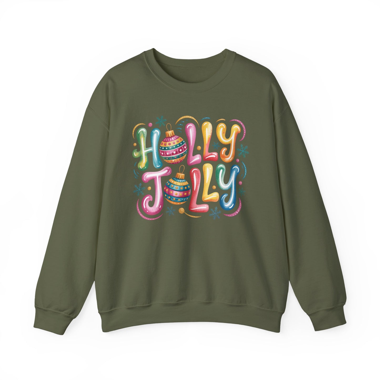 🎄✨ Holly Jolly Rainbow Ornament Christmas Sweatshirt – Festive & Fun Holiday Style 🌈🎁