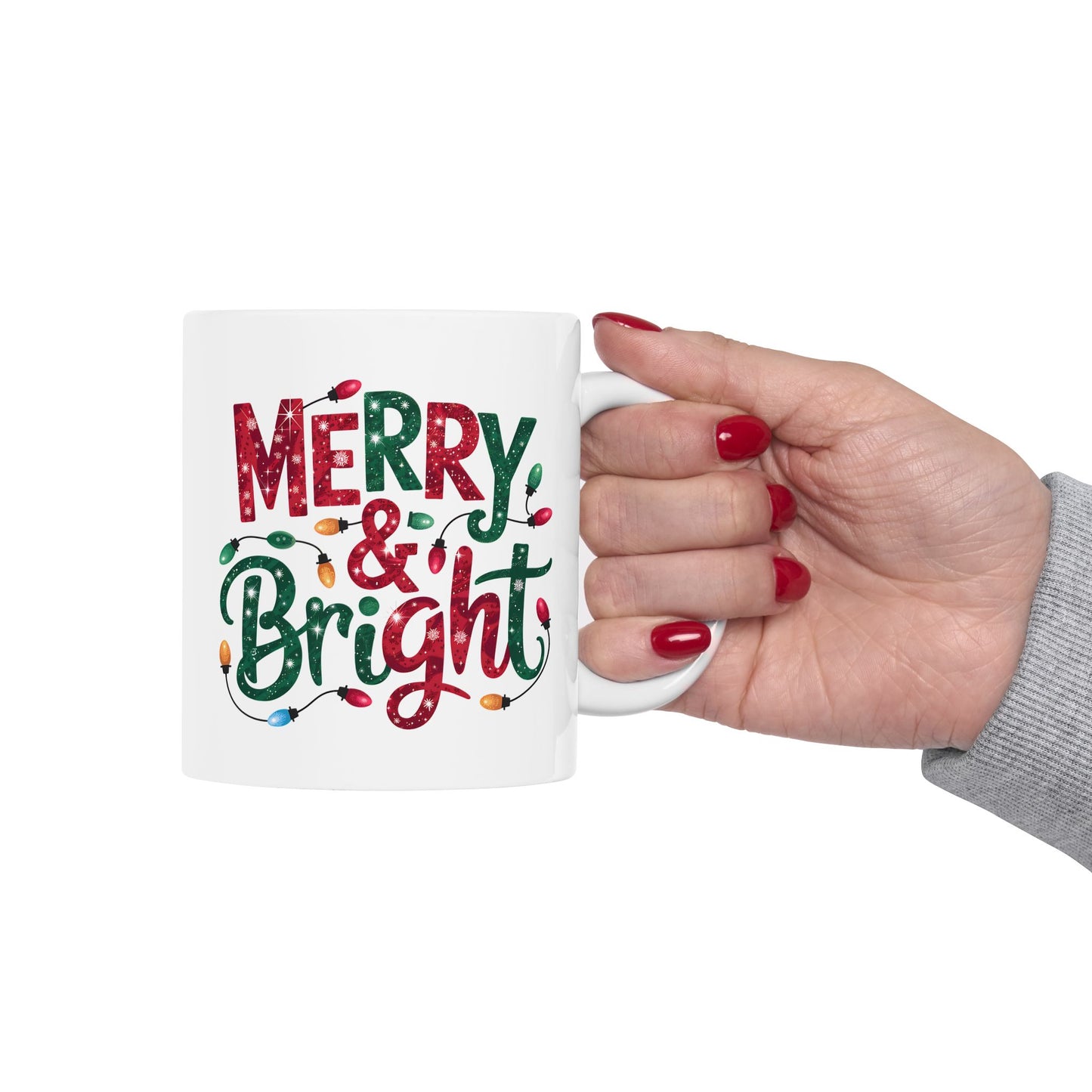 🎄 Merry & Bright Christmas Lights Mug – Festive Cheer in Every Sip! ☕