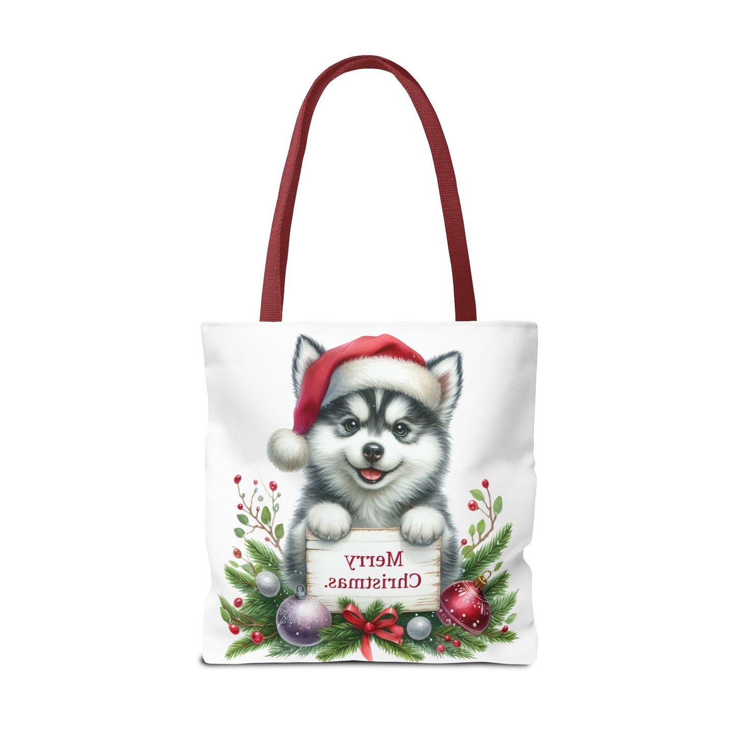 🎁 Husky “Merry Christmas” Tote Bag – Holiday Cuteness You Can Carry 🎄