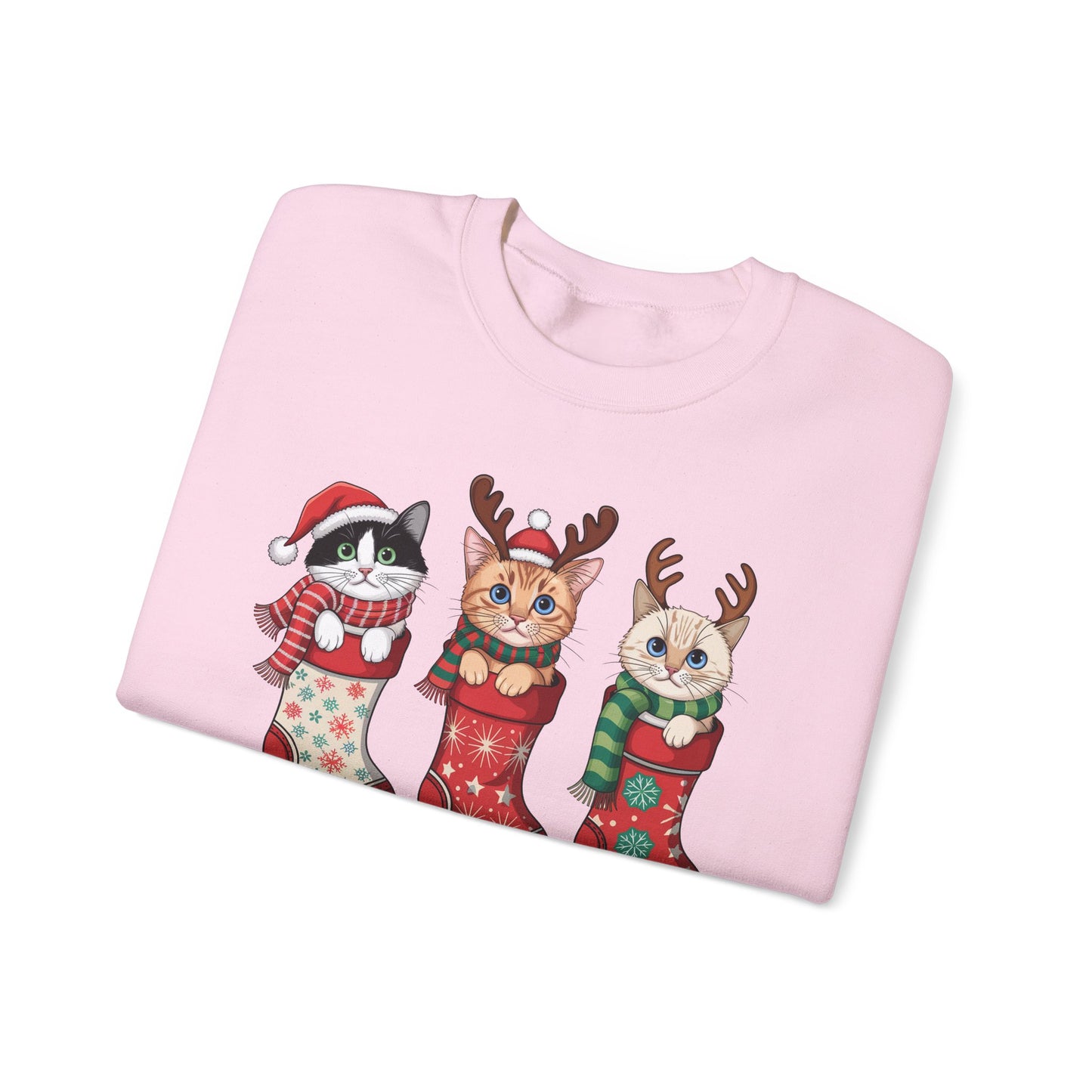 🐱🎄 Kitties in Stockings Sweatshirt – Cozy & Adorable Holiday Cats 🧦✨