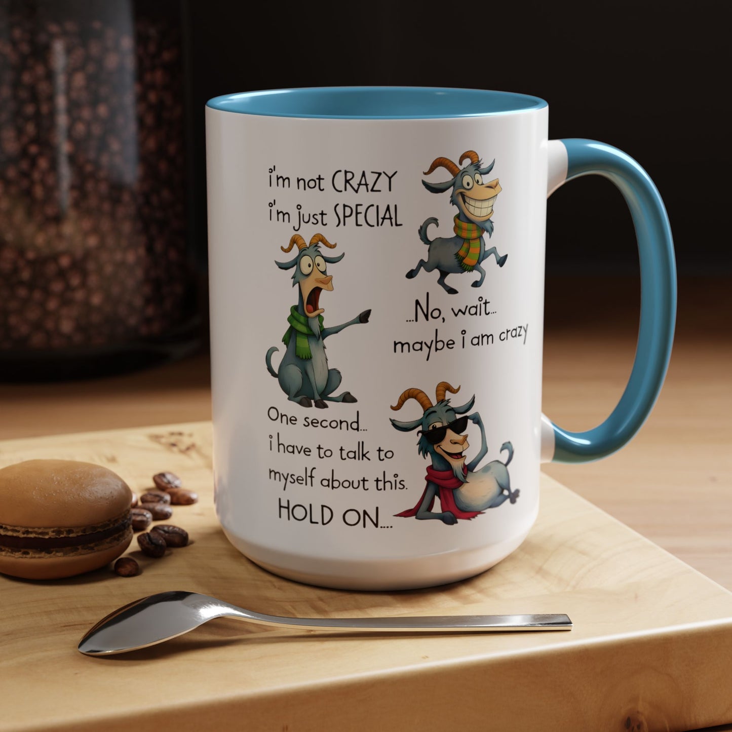 Funny Goat Quote Coffee Mug – “I’m Not Crazy, I’m Just Special” Humor Mug