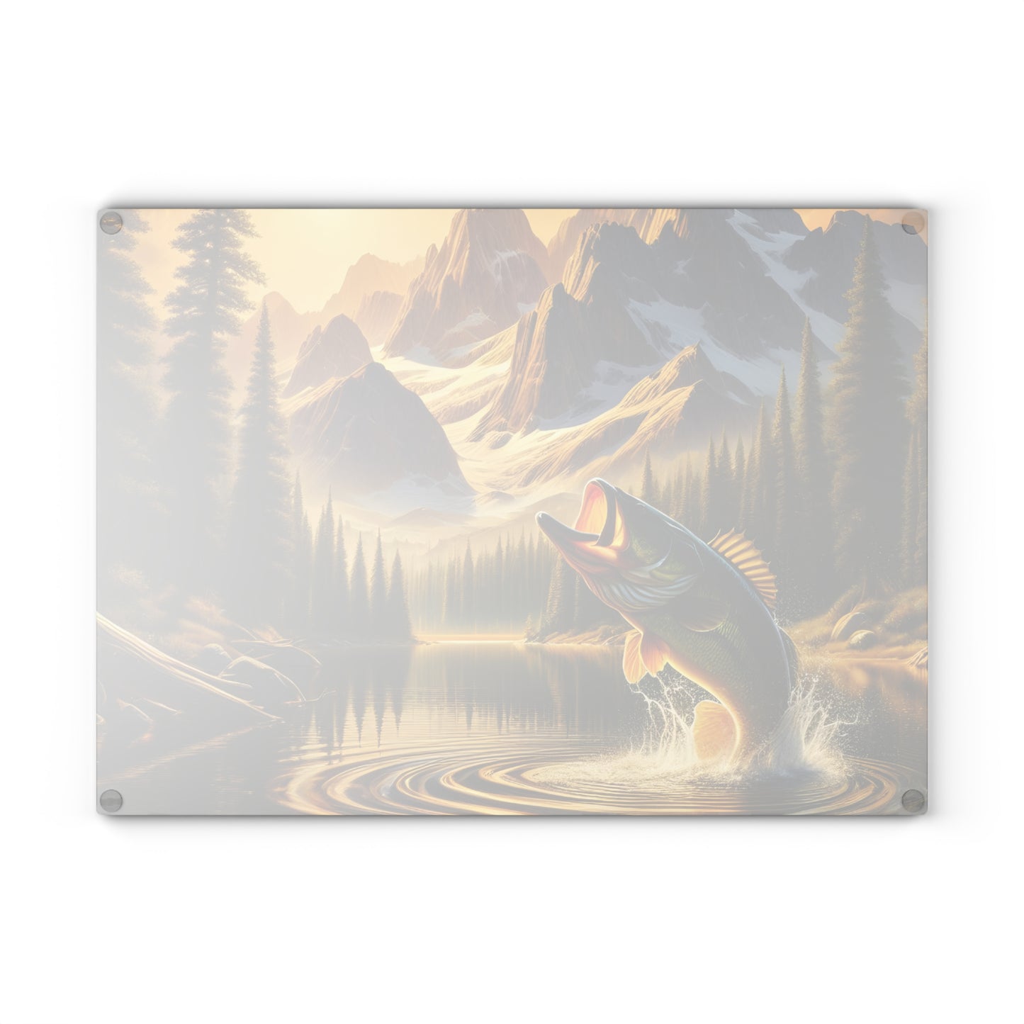 🎣 Mountain Lake Fishing Scene Cutting Board – Perfect for Anglers & Outdoor Enthusiasts 🌲