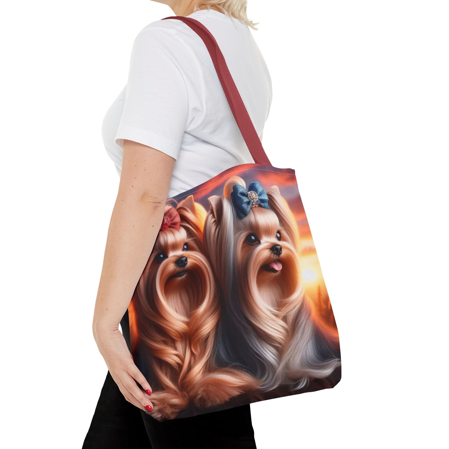 Bolsa de tela Yorkshire Terrier: un bonito regalo para amantes de los perros, bolsa de compras reutilizable, accesorio para amantes de las mascotas, elegante bolso de mano para uso diario.