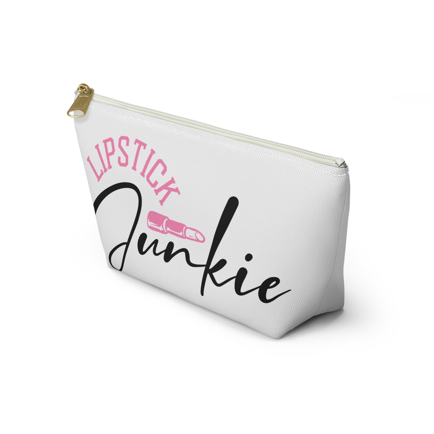Accessory Pouch – "Lipstick Junkie" Pink Makeup Bag