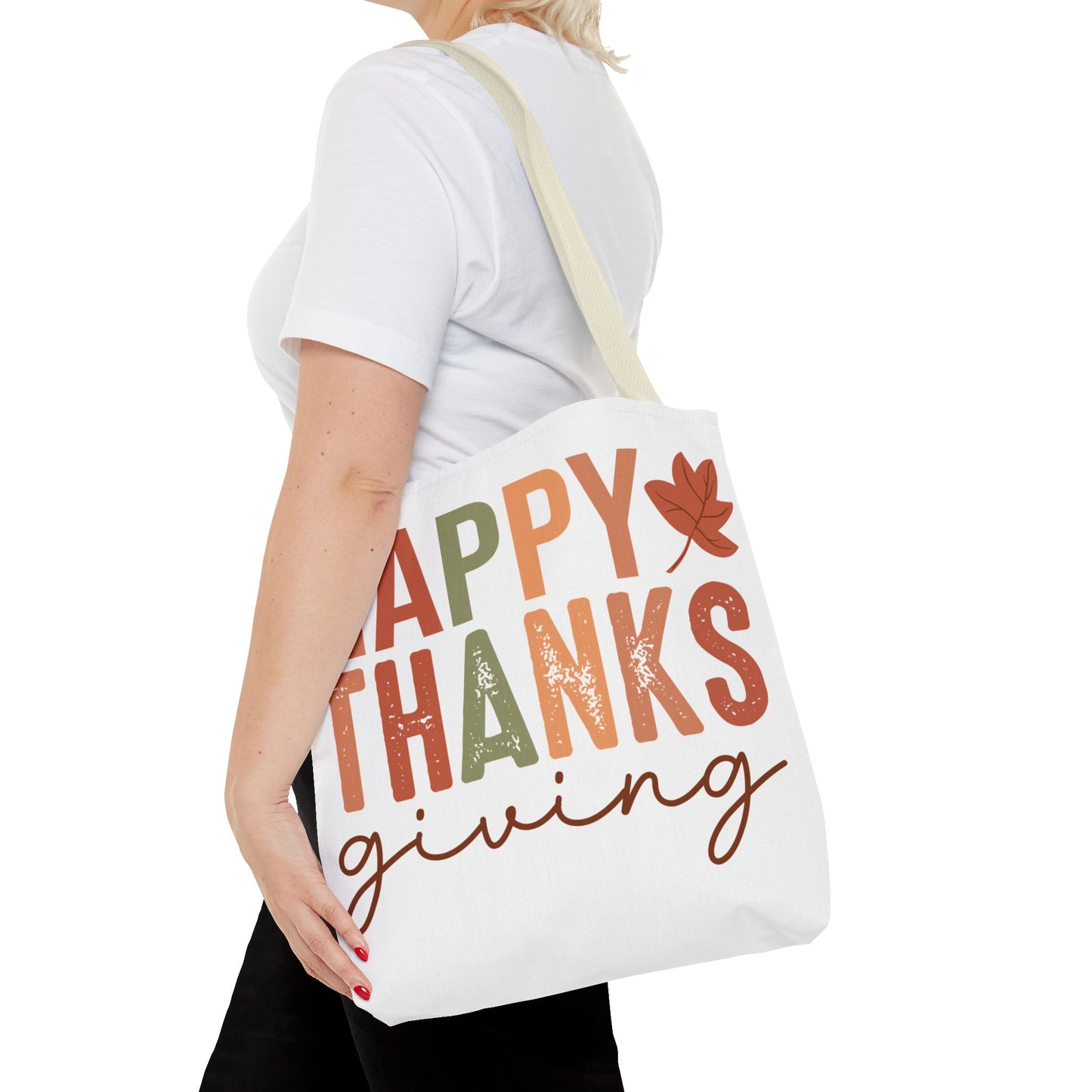 🍁 Rustic Happy Thanksgiving Tote Bag – Simple Charm for the Season 🍂🧡