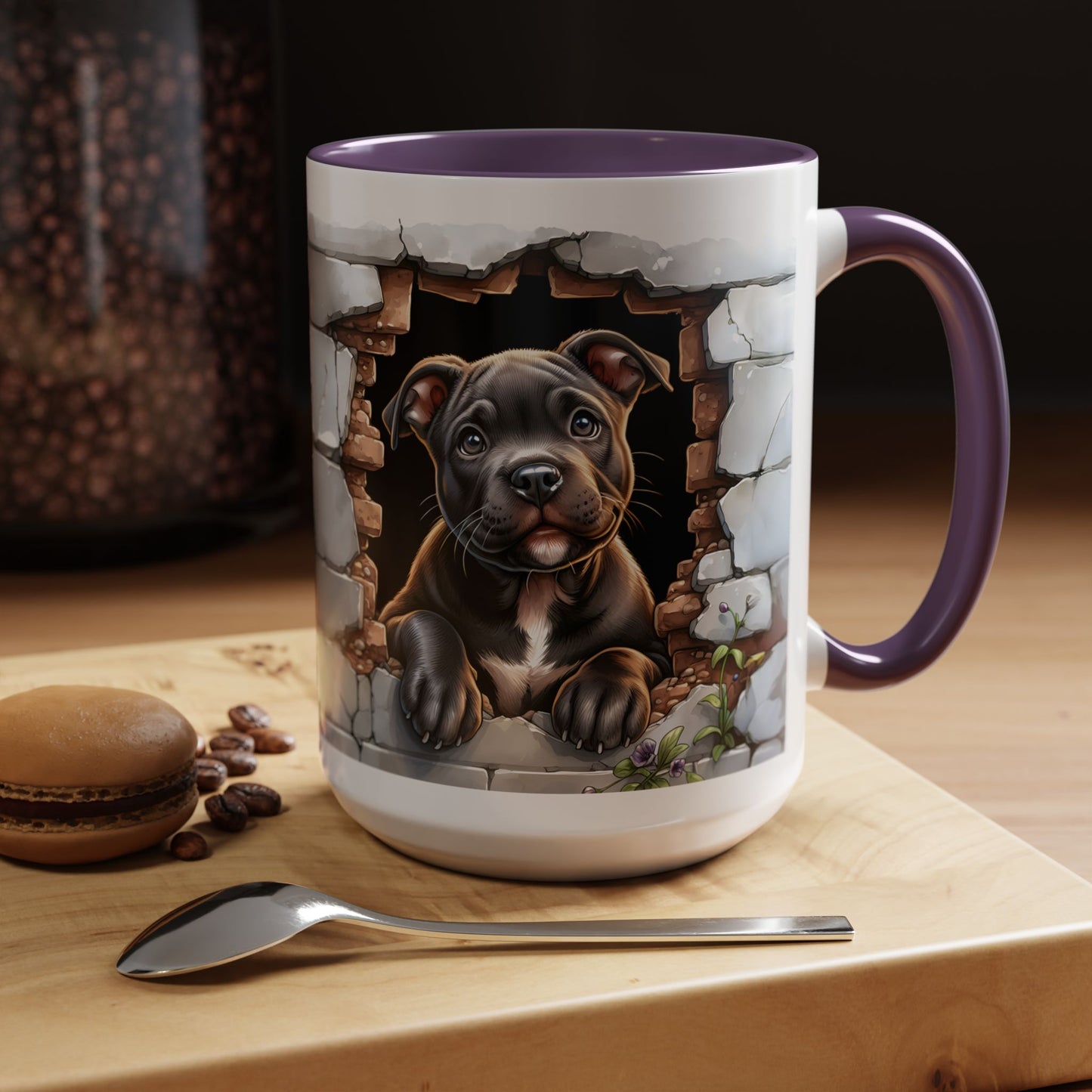 🐶☕ Pit Bull Puppy Accent Mug – Cute Breakthrough Pup Design ✨