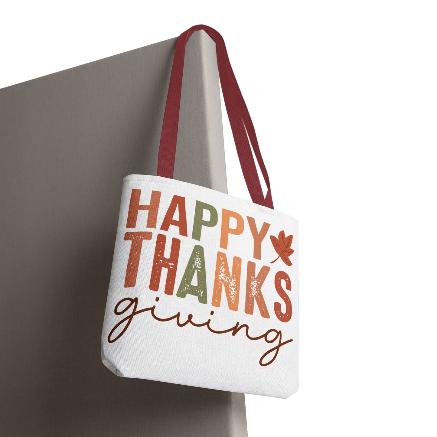 🍁 Rustic Happy Thanksgiving Tote Bag – Simple Charm for the Season 🍂🧡