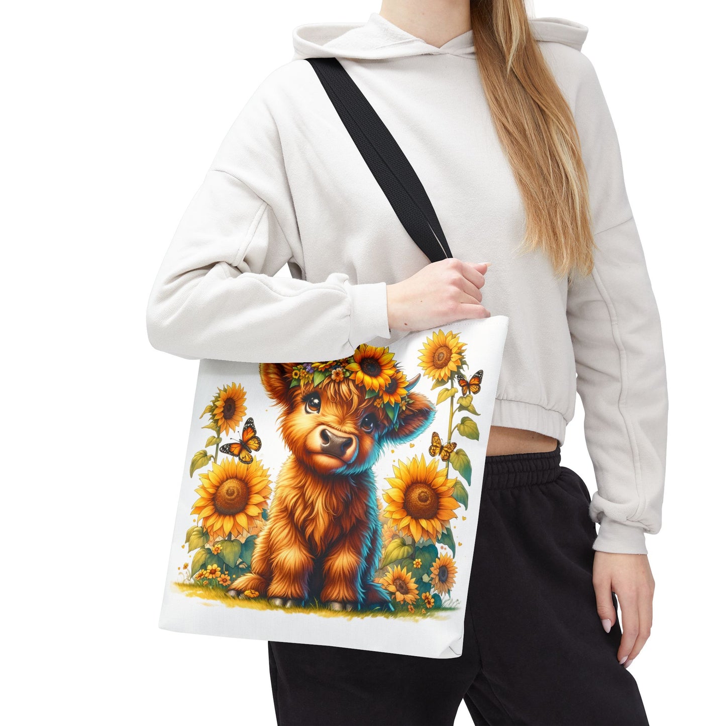 Bolsa de mano de vaca de las Tierras Altas: estética rústica de granja, bolsa de compras reutilizable con un toque rústico y chic, regalo inspirado en la naturaleza para amantes de los animales.