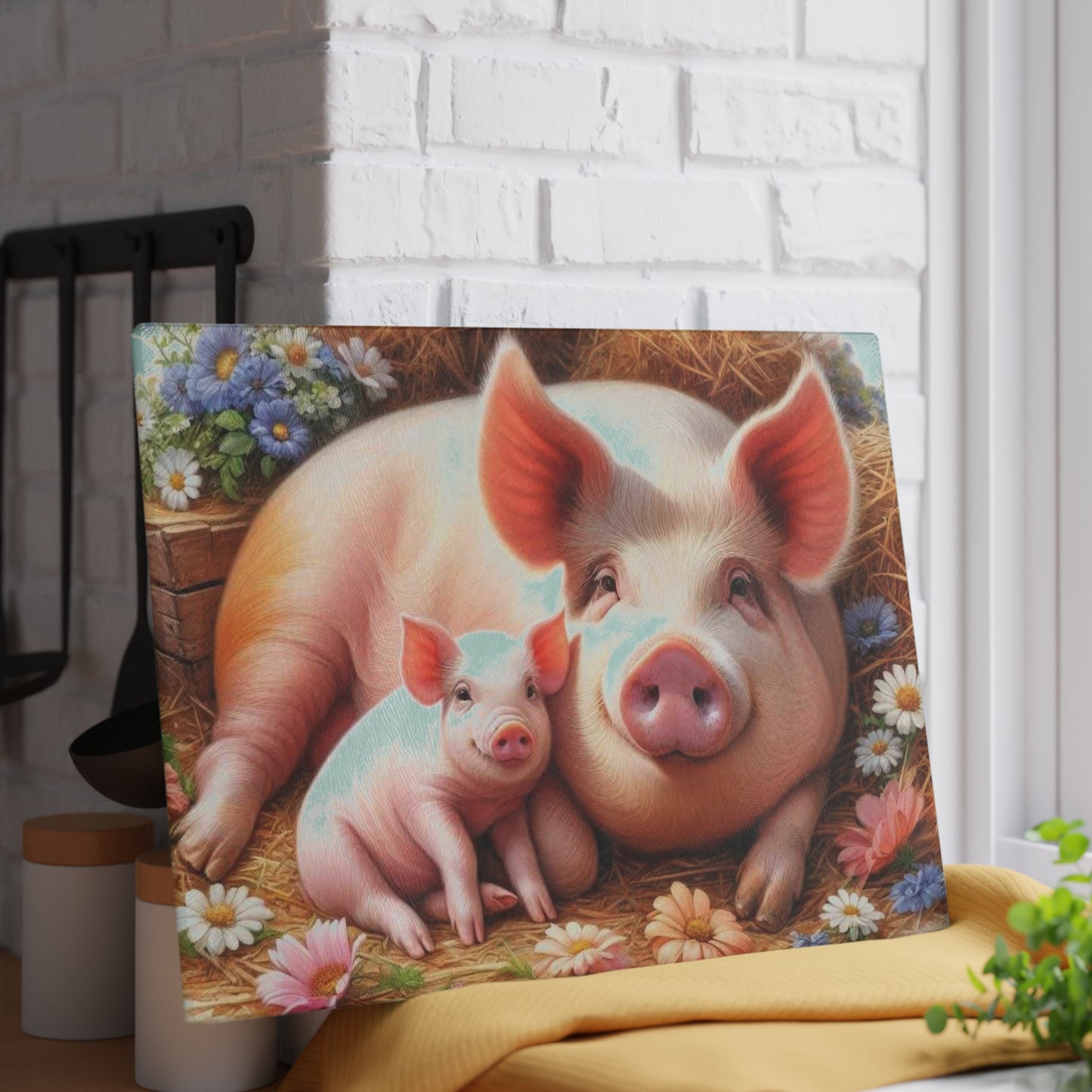 Tabla de cortar de cerdo, amantes de los animales, decoración de granja, accesorios de cocina, regalo único, tabla de charcutería, tabla de cortar personalizada, cocinas de cerdo