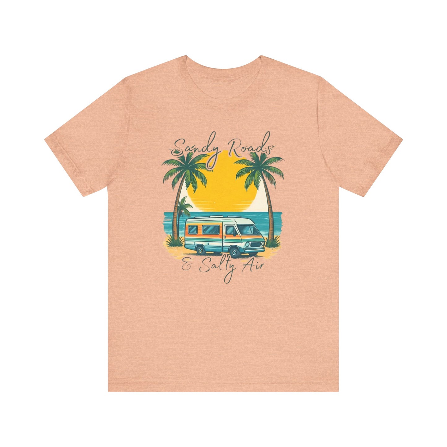 Camiseta Sandy Roads &amp; Salty Air: Camisa playera ligera para mujer para días costeros y ambiente veraniego.