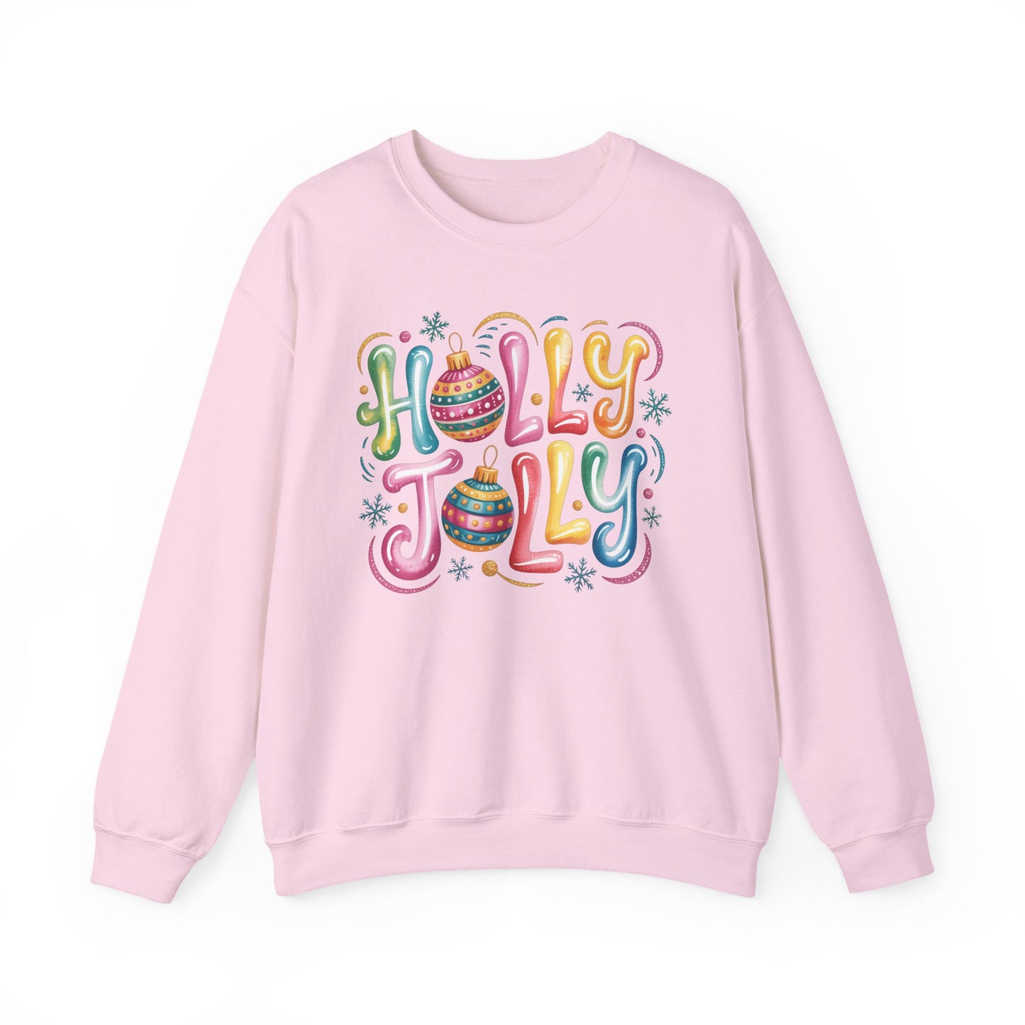 🎄✨ Holly Jolly Rainbow Ornament Christmas Sweatshirt – Festive & Fun Holiday Style 🌈🎁