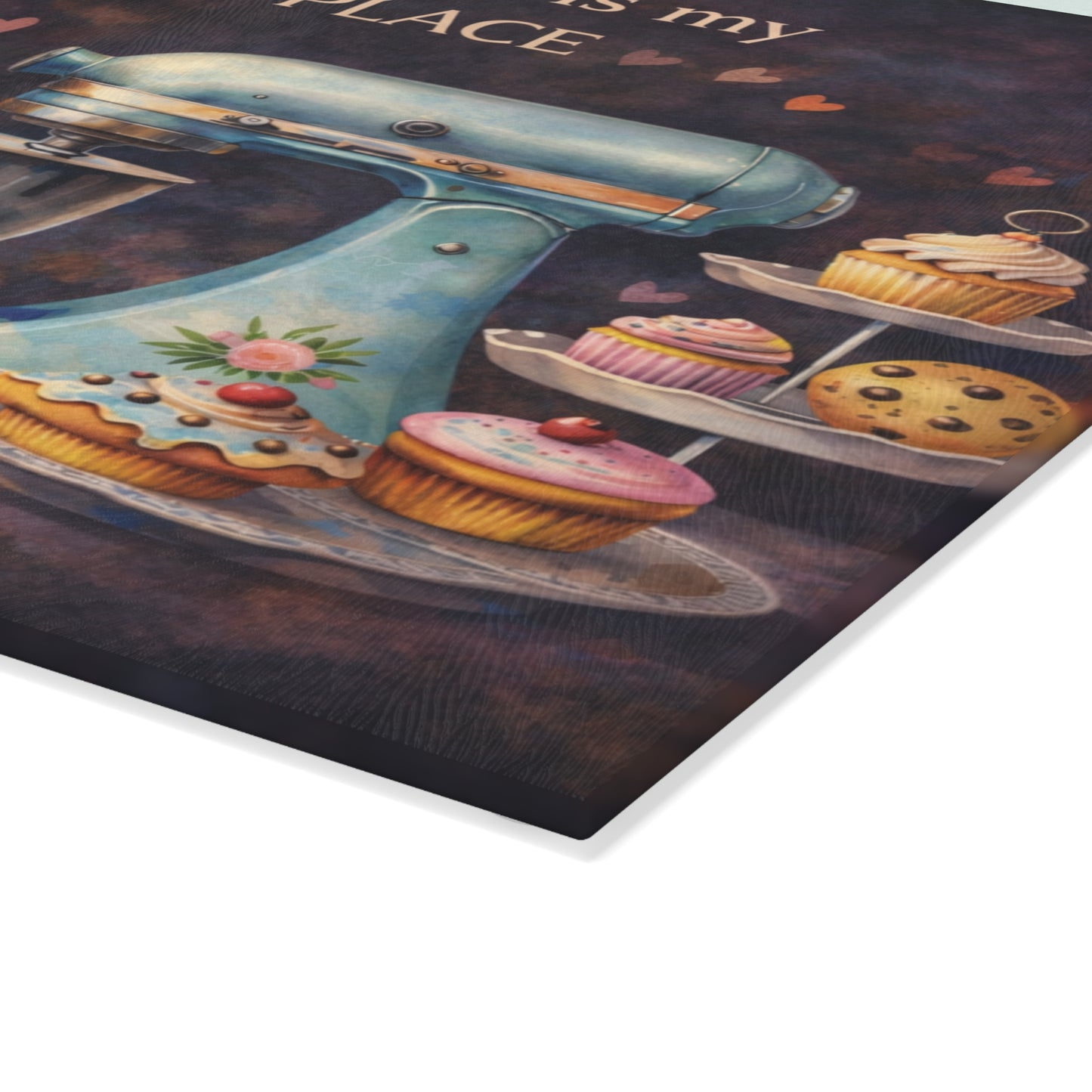 The Kitchen Is My Happy Place Glass Cutting Board – Baking Lover Kitchen Decor