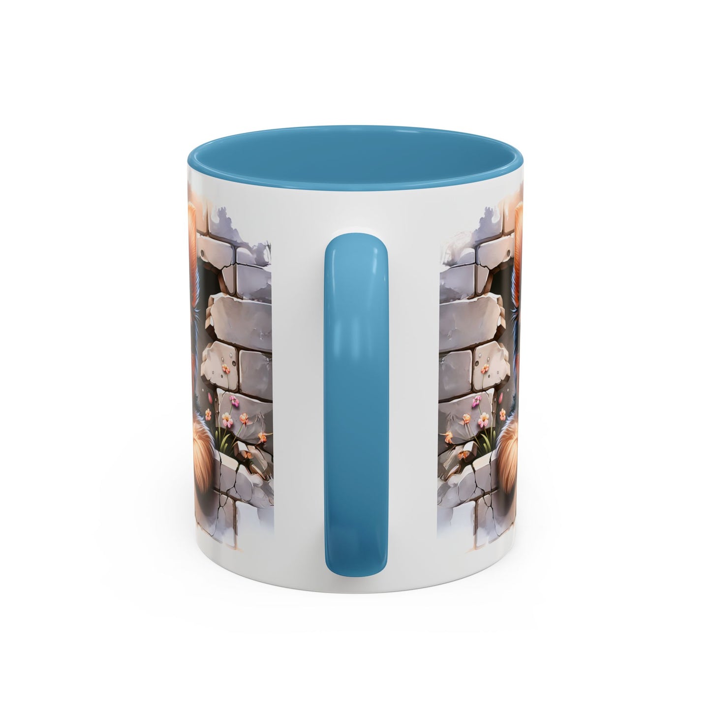 🎀🐶 Yorkie Puppy Accent Mug – Cute Peek-Through Dog Design for Animal Lovers ☕💖