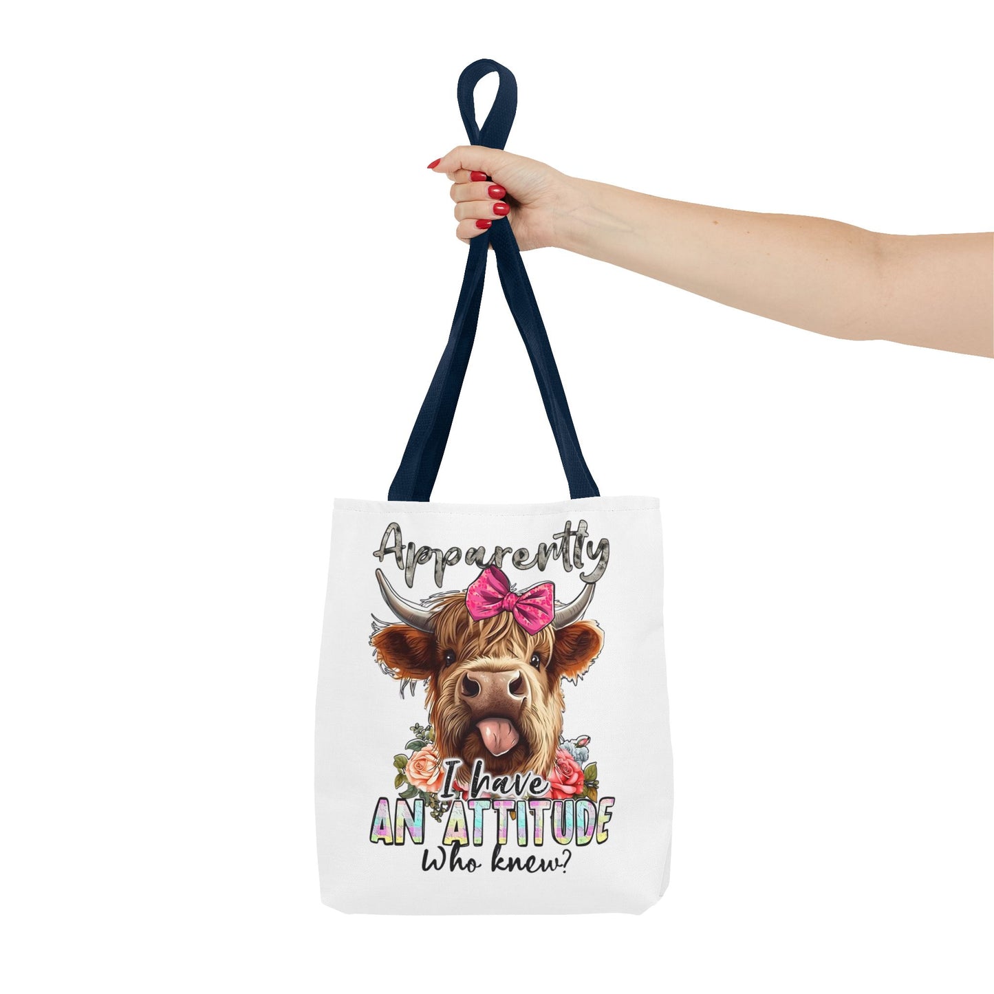 🐄 Al parecer, tengo actitud: bolso tote Sassy Cow con lazo rosa 🌸